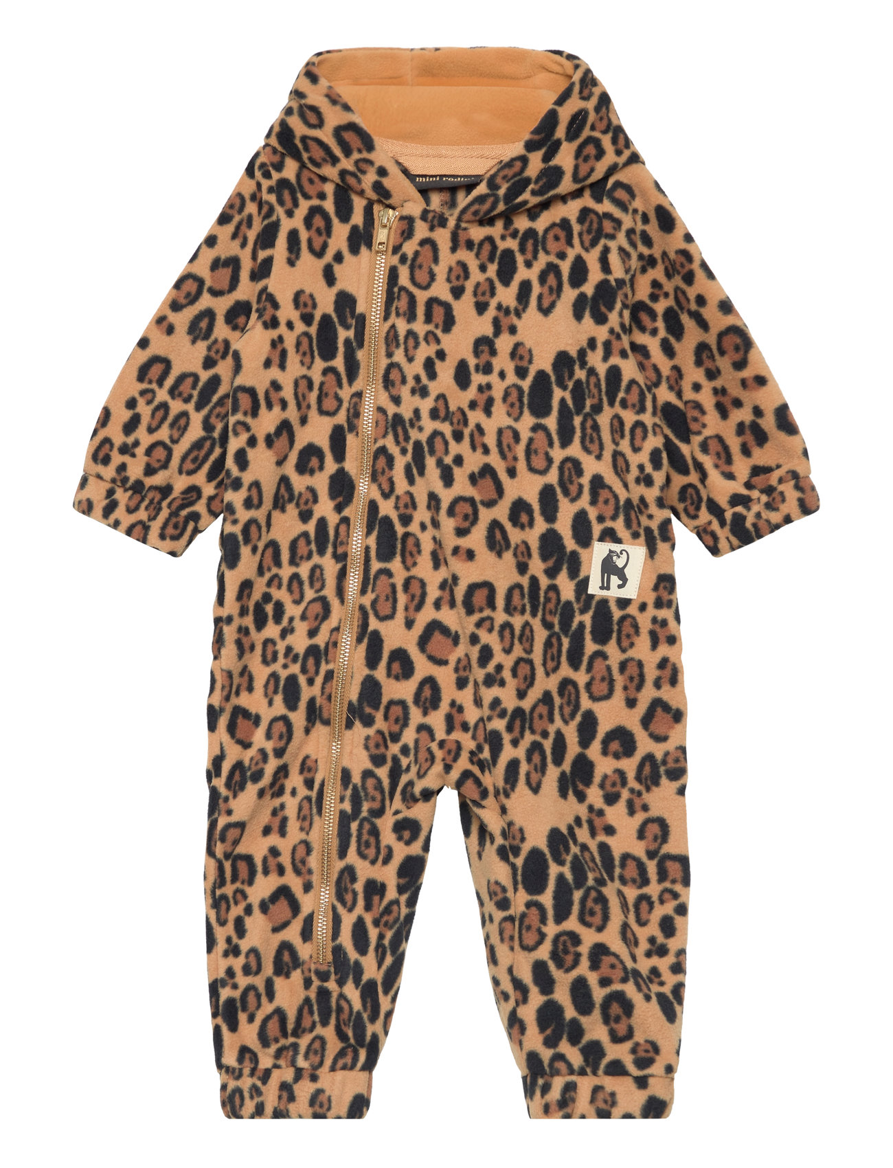 Leopard Fleece Sie Outerwear Fleece Outerwear Fleece Coveralls Beige Mini Rodini
