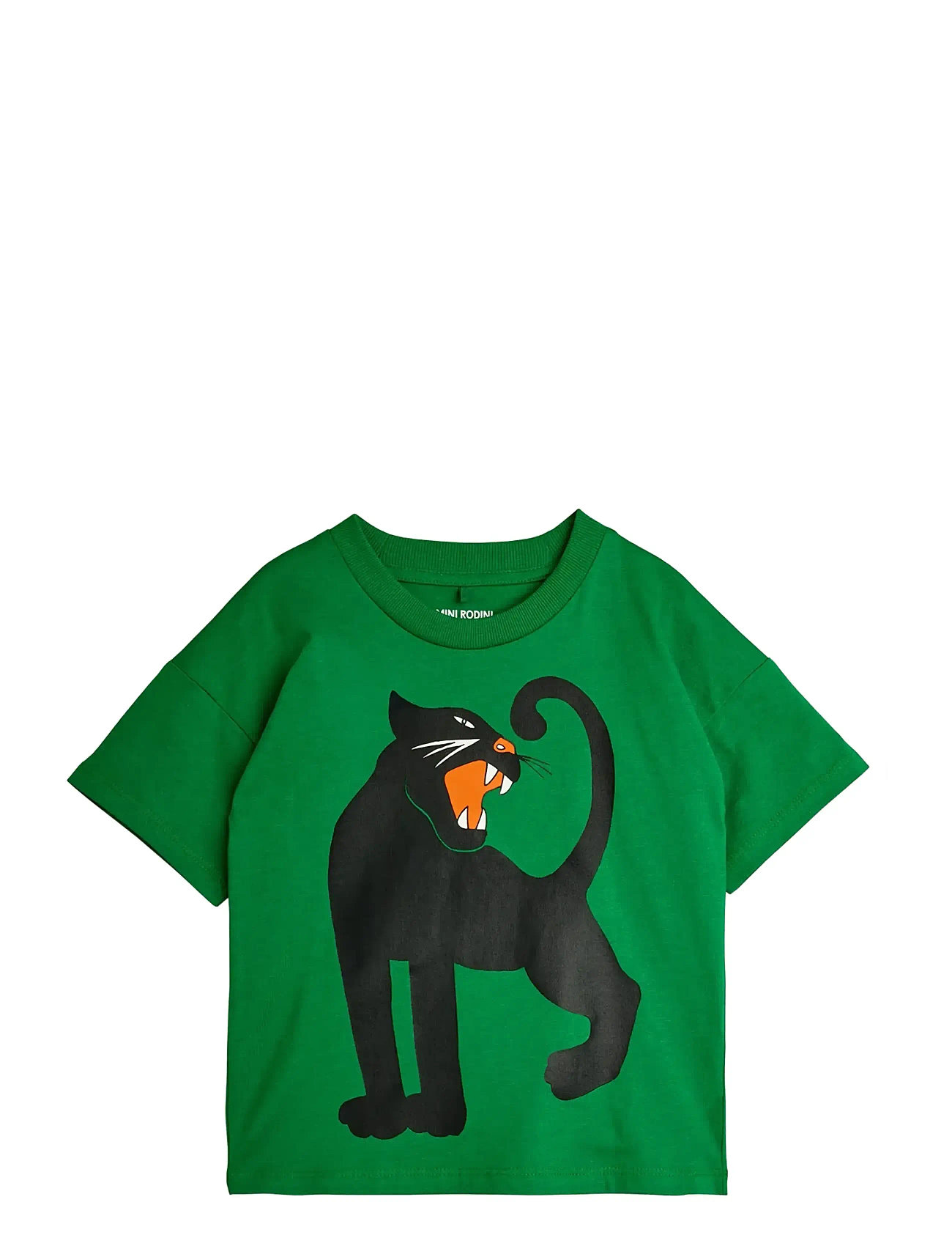 Mini Rodini Panther Sp Ss Tee, 140/146, Green, T-Shirts > Kortærmede, Børn