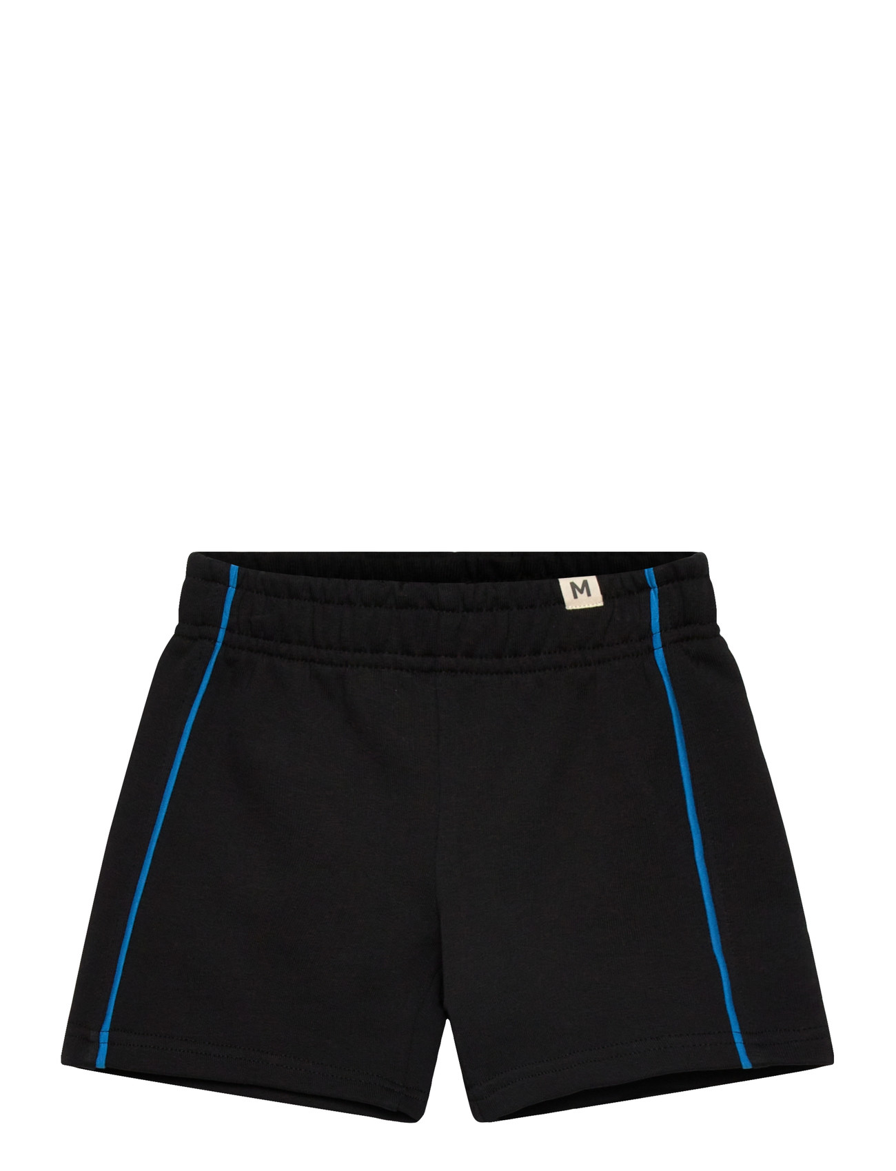 Mini Rodini Plain Piping Sweatshorts, 116/122, Black, Shorts > Svedeshorts, Børn