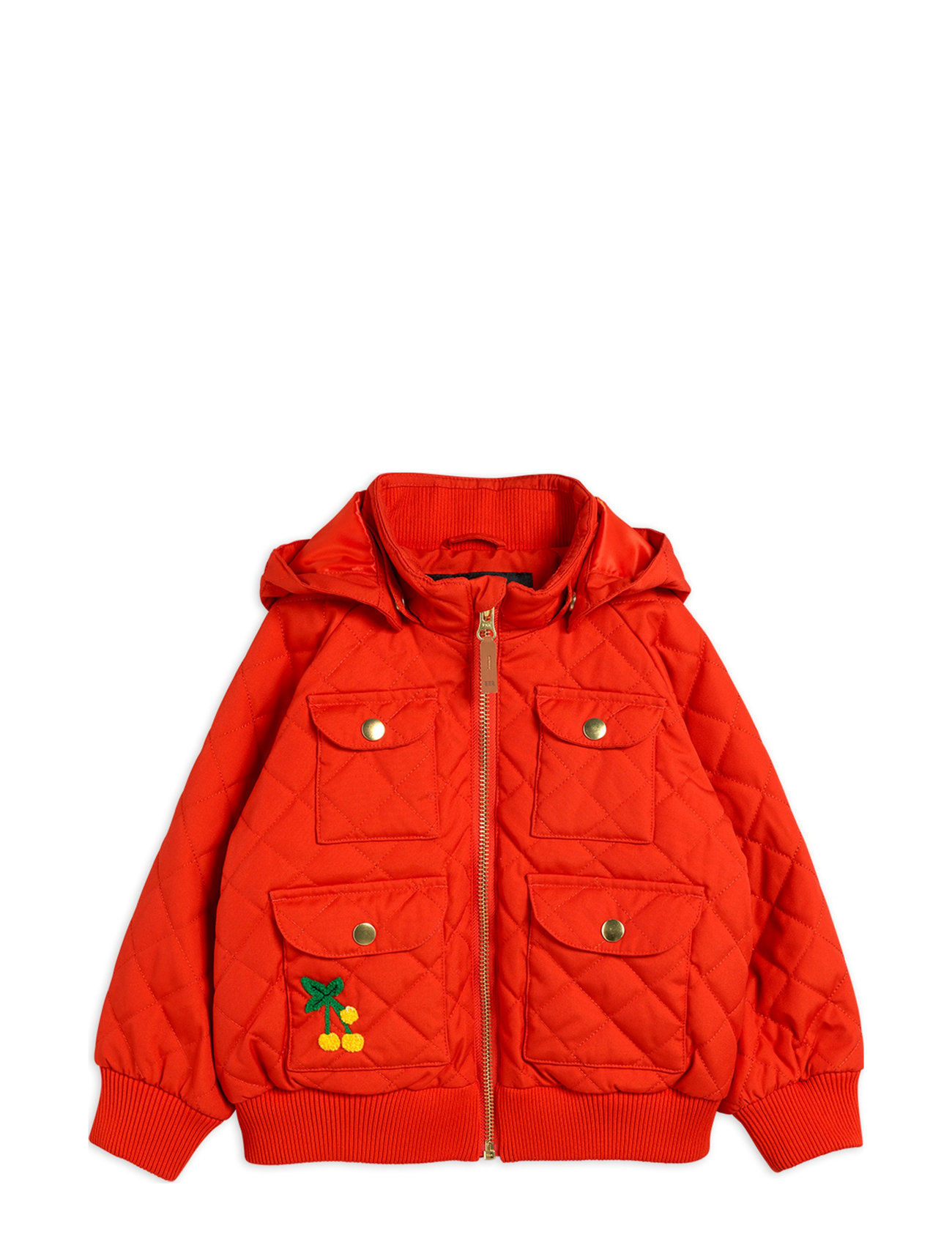 Cherry Embroidery Hooded Jacket Outerwear Jackets & Coats Windbreaker Punainen Mini Rodini