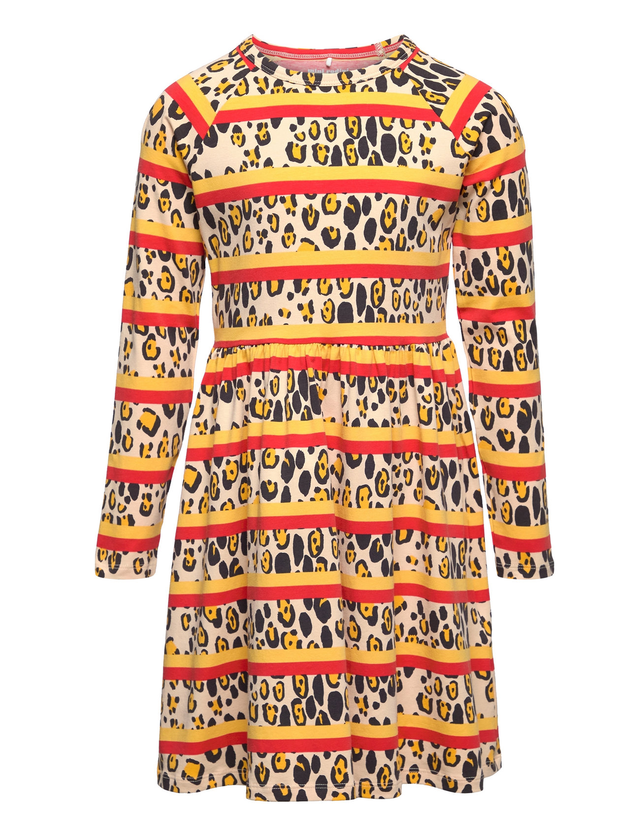 Leopard Stripe Aop Ls Dress Dresses & Skirts Dresses Casual Dresses Long-sleeved Casual Dresses Multi/patterned Mini Rodini