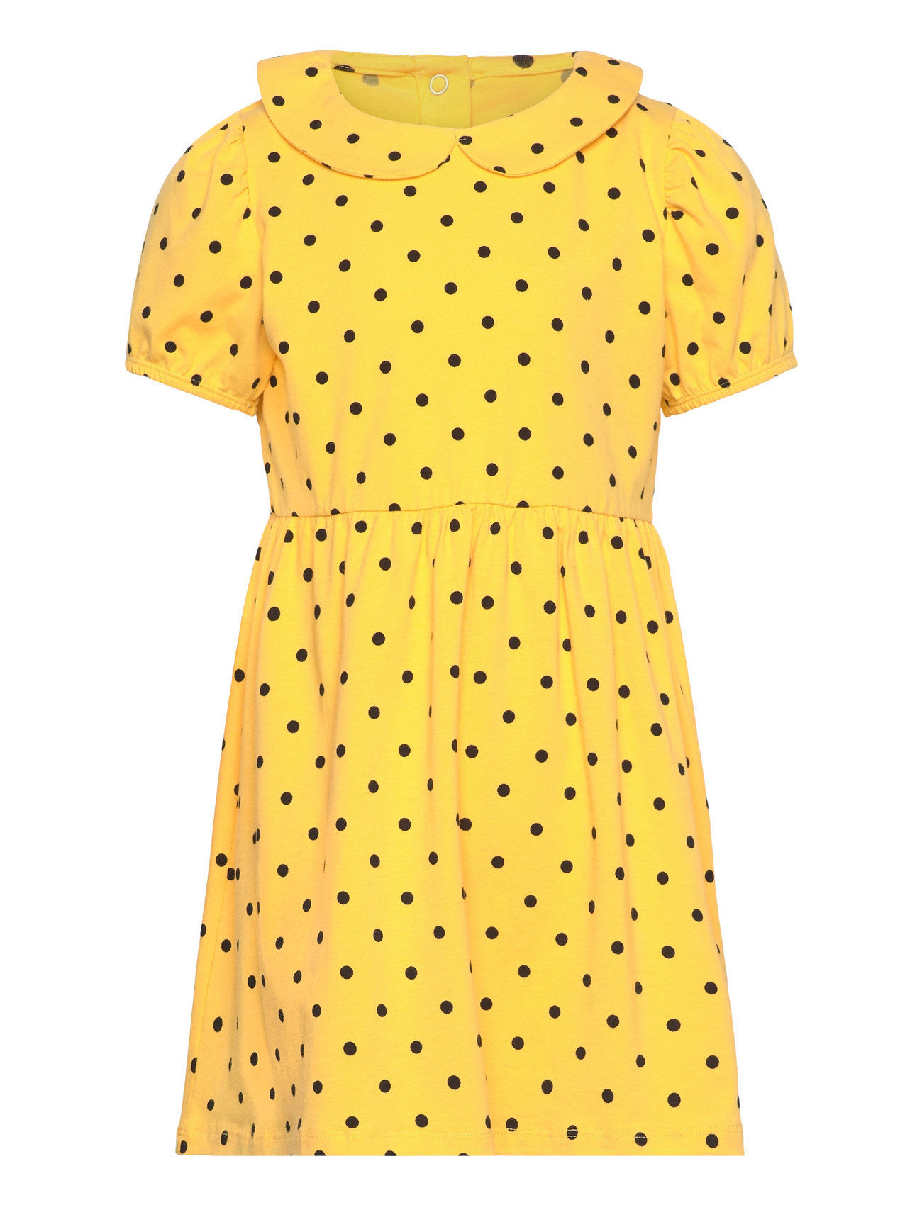 Polka Dot Aop Ss Dress Dresses & Skirts Dresses Casual Dresses Short-sleeved Casual Dresses Yellow Mini Rodini