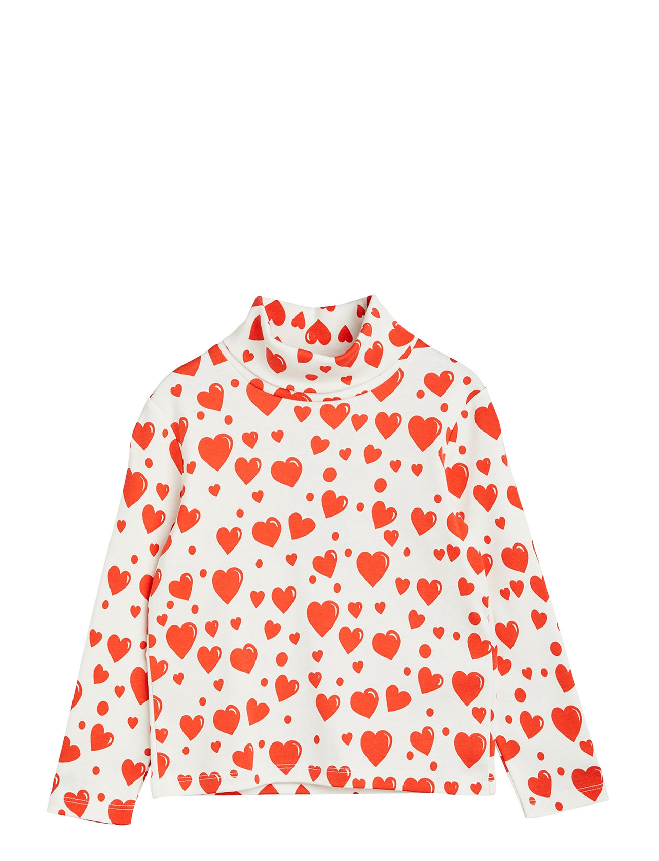 Hearts Aop Ls Tee Tops T-shirts Turtleneck Red Mini Rodini