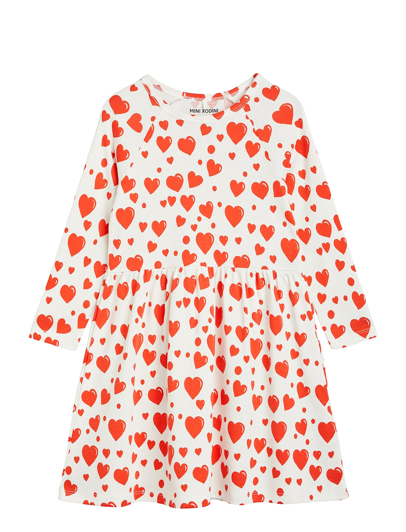 Hearts Aop Ls Dress Dresses & Skirts Dresses Casual Dresses Long-sleeved Casual Dresses Red Mini Rodini