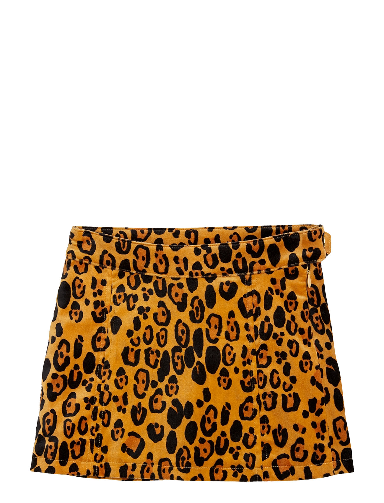 Leopard Aop Velvet Skirt Dresses & Skirts Skirts Short Skirts Orange Mini Rodini