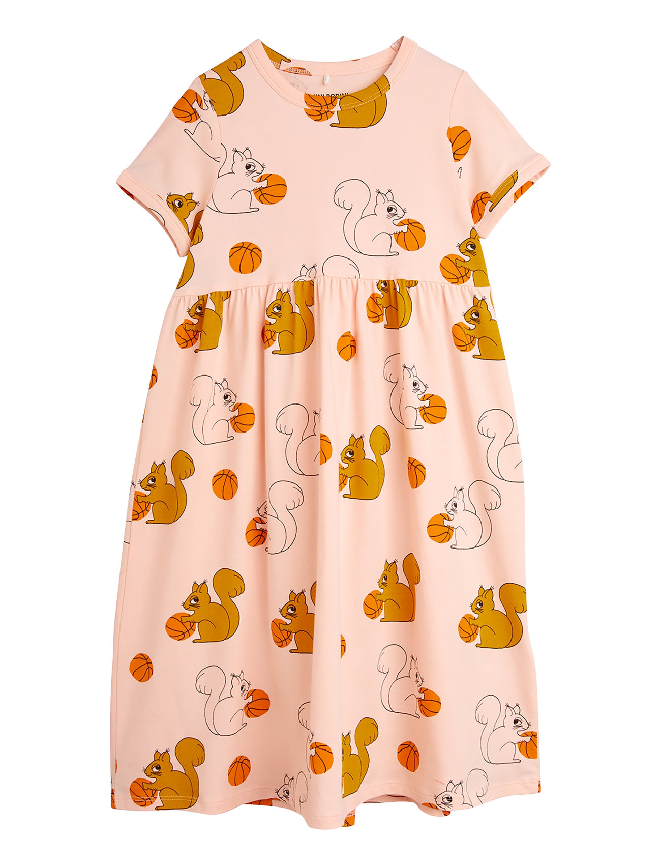 Squirrels Aop Ss Dress Dresses & Skirts Dresses Casual Dresses Short-sleeved Casual Dresses Pink Mini Rodini