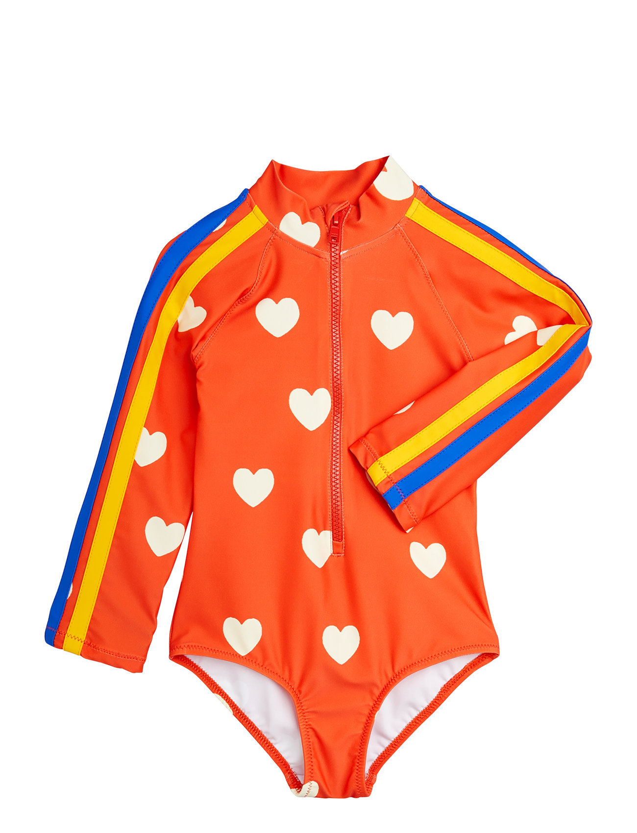 Hearts Aop Ls Uv Swimsuit Swimwear Uv Clothing Uv Suits Red Mini Rodini