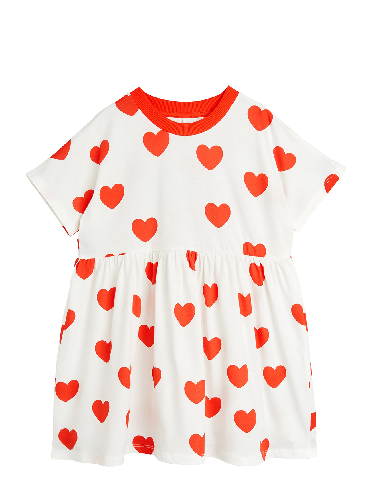 Hearts Aop Ss Dress White Mini Rodini