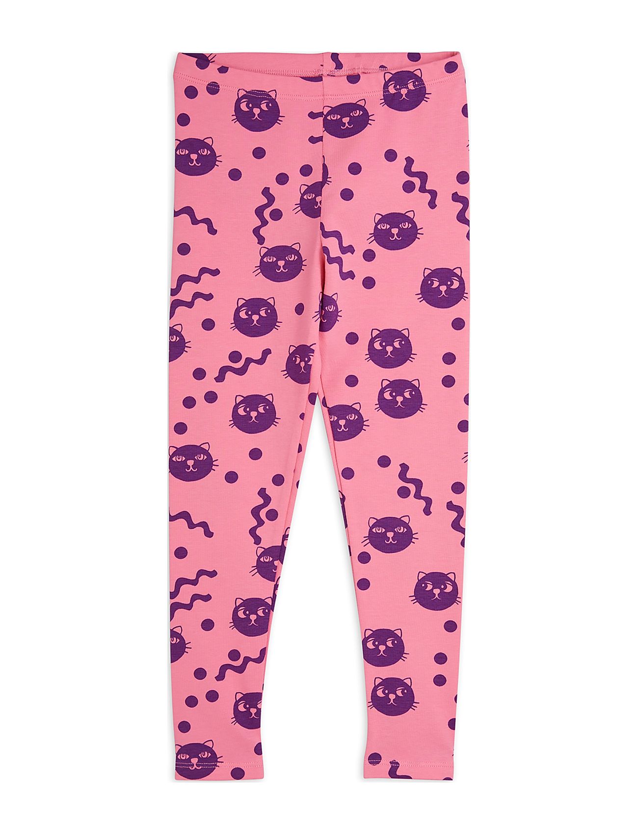 Mini Rodini Squiggly Cats Aop Leggings Rosa