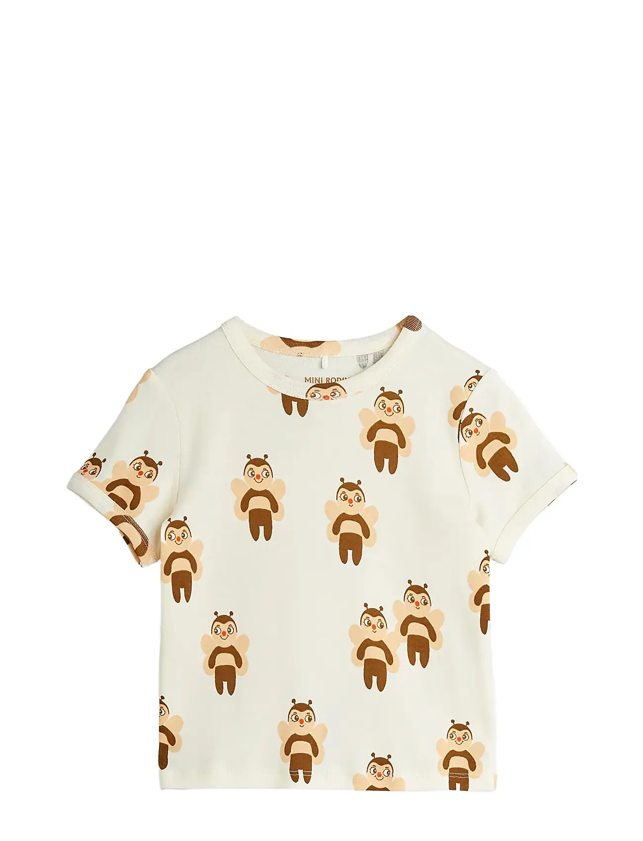 MINI RODINI Bees Aop Ss Tee Cream - 68/74 - Kinder
