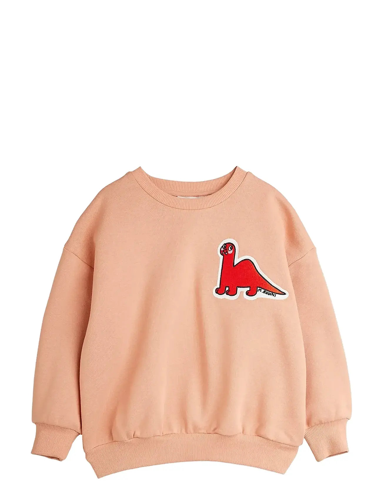 Mini Rodini Dino Patch Sweater, 128/134, Coral, Sweatshirts & Hættetrøjer > Sweatshirts, Børn