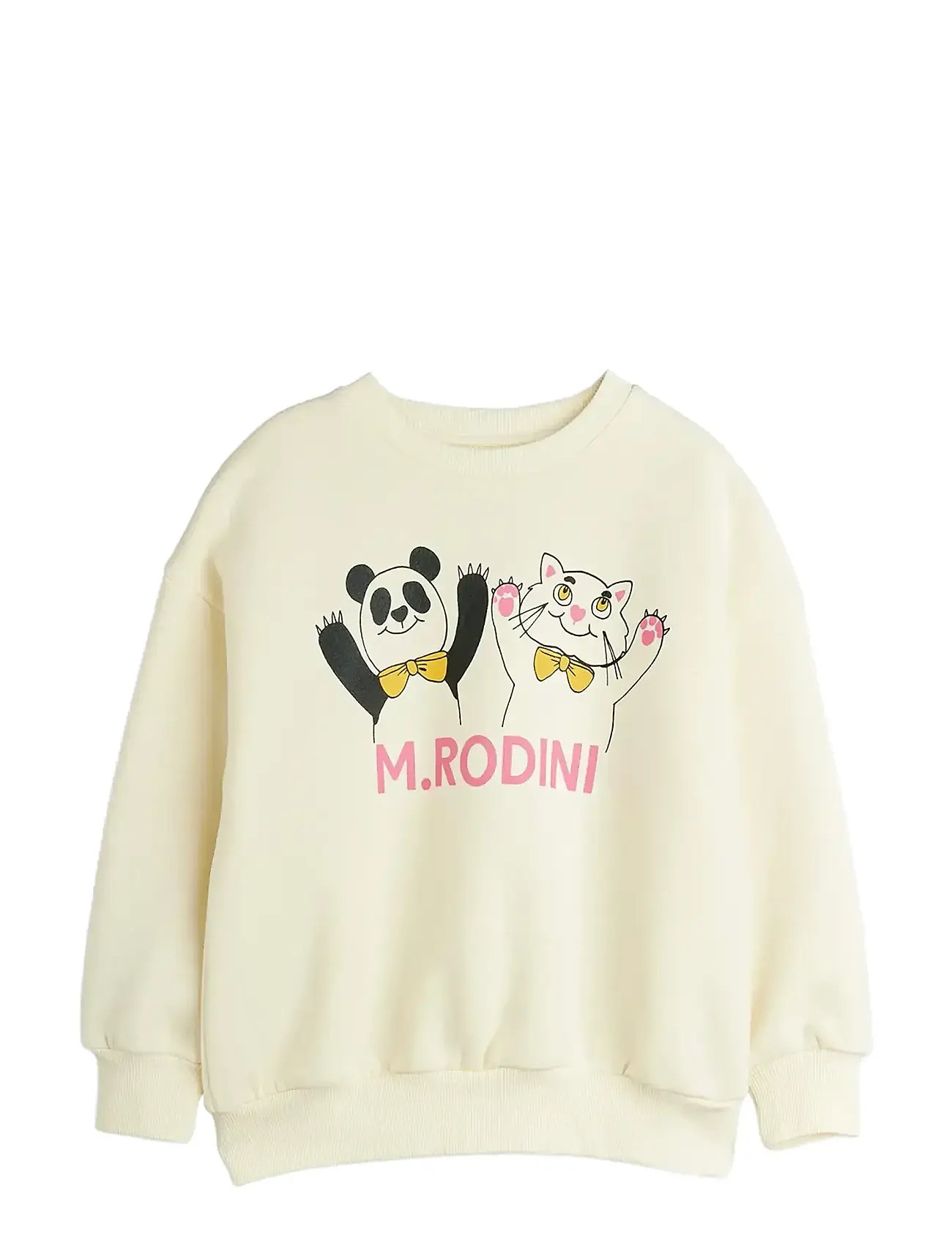 Mini Rodini Panda & Cat Sp Sweatshirt, 92/98, Cream, Sweatshirts & Hættetrøjer > Sweatshirts, Børn