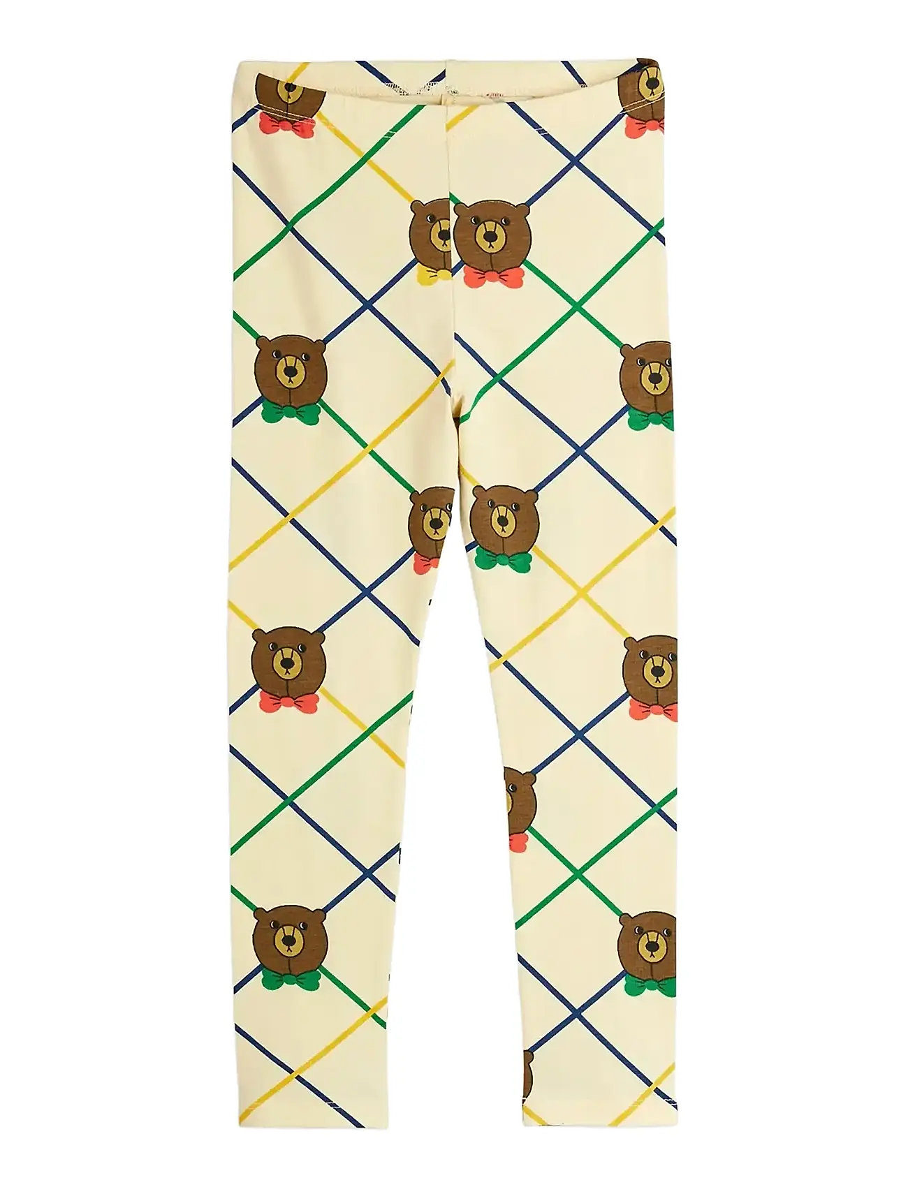 MINI RODINI Bear Check Aop Leggings Cream - 140/146 - Kinder