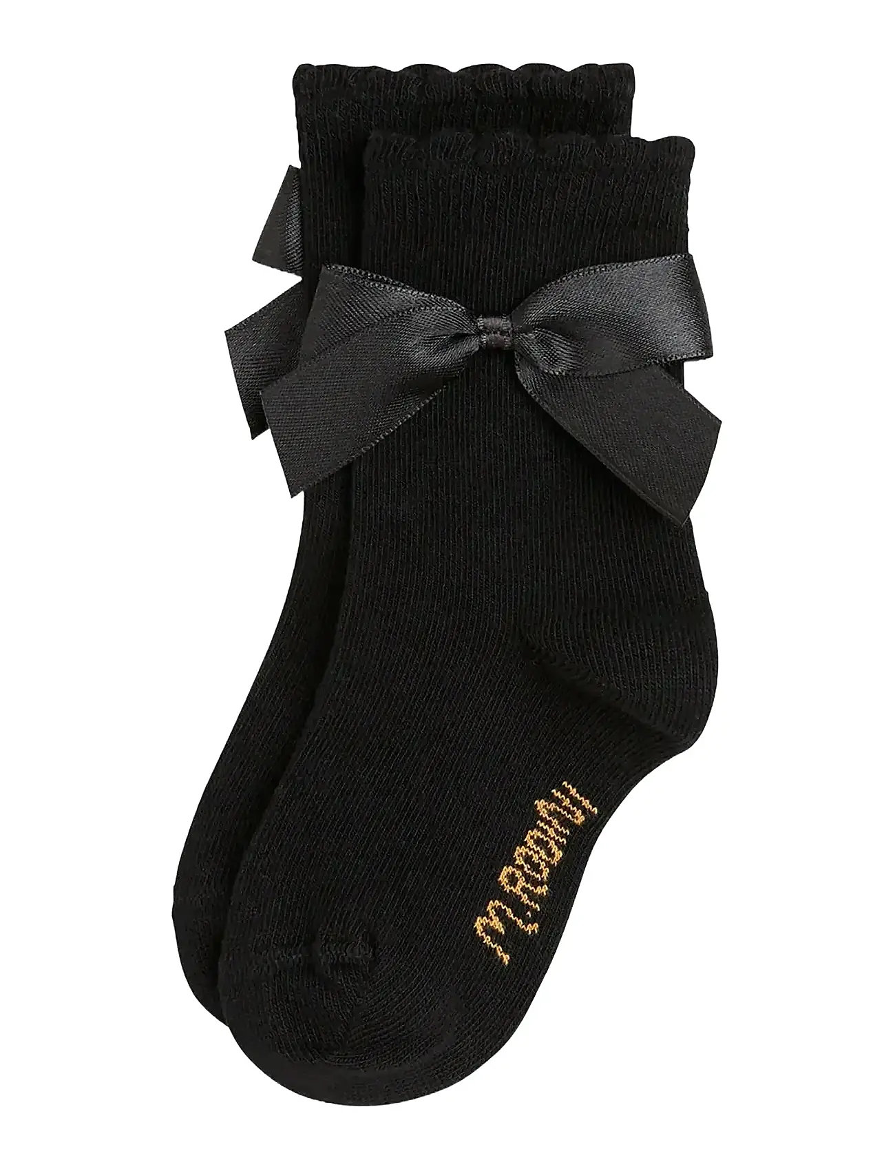 Mini Rodini Satin Bow 1-Pack Socks, 28/31, Black, Sokker & Strømpebukser > Sokker, Børn