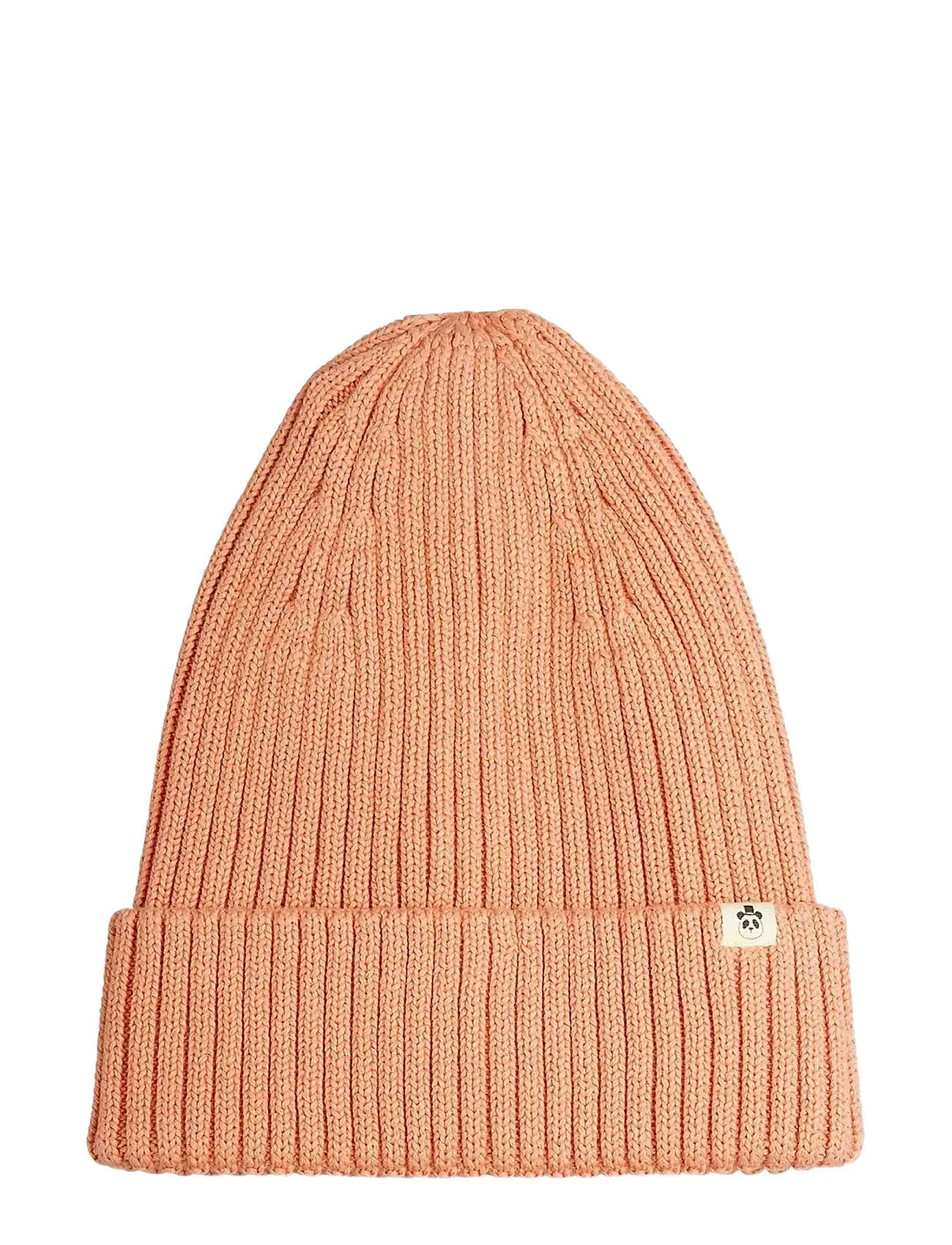 Mini Rodini Knitted Rib Fold Up Hat, 48/50, Pink, Huer > Beanie, Børn