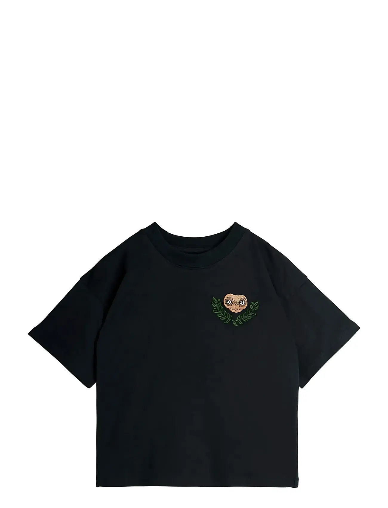 Mini Rodini E.t Emb Ss Tee, 140/146, Black, T-Shirts > Kortærmede, Børn