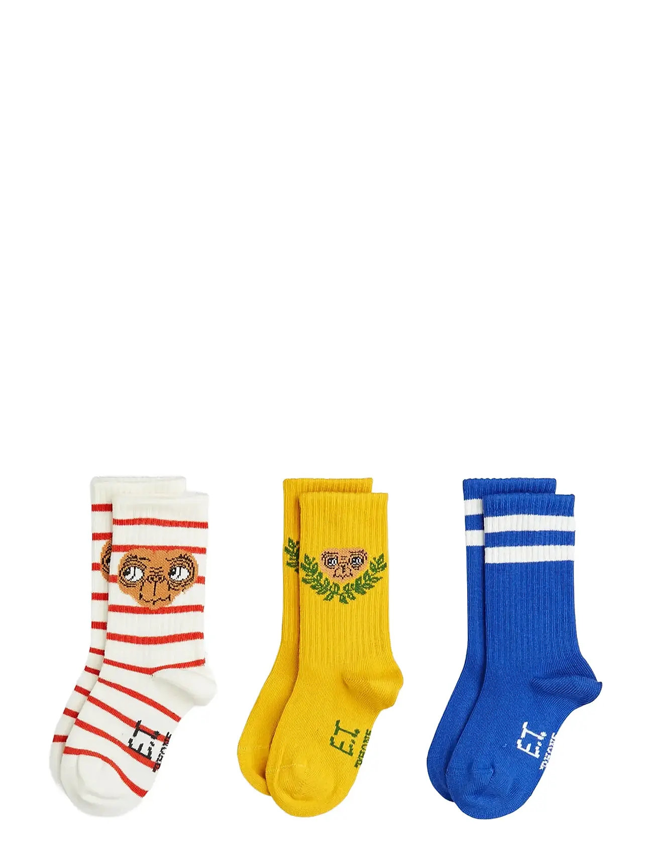 Mini Rodini E.t 3-Pack Socks, 28/31, White, Sokker & Strømpebukser > Sokker, Børn