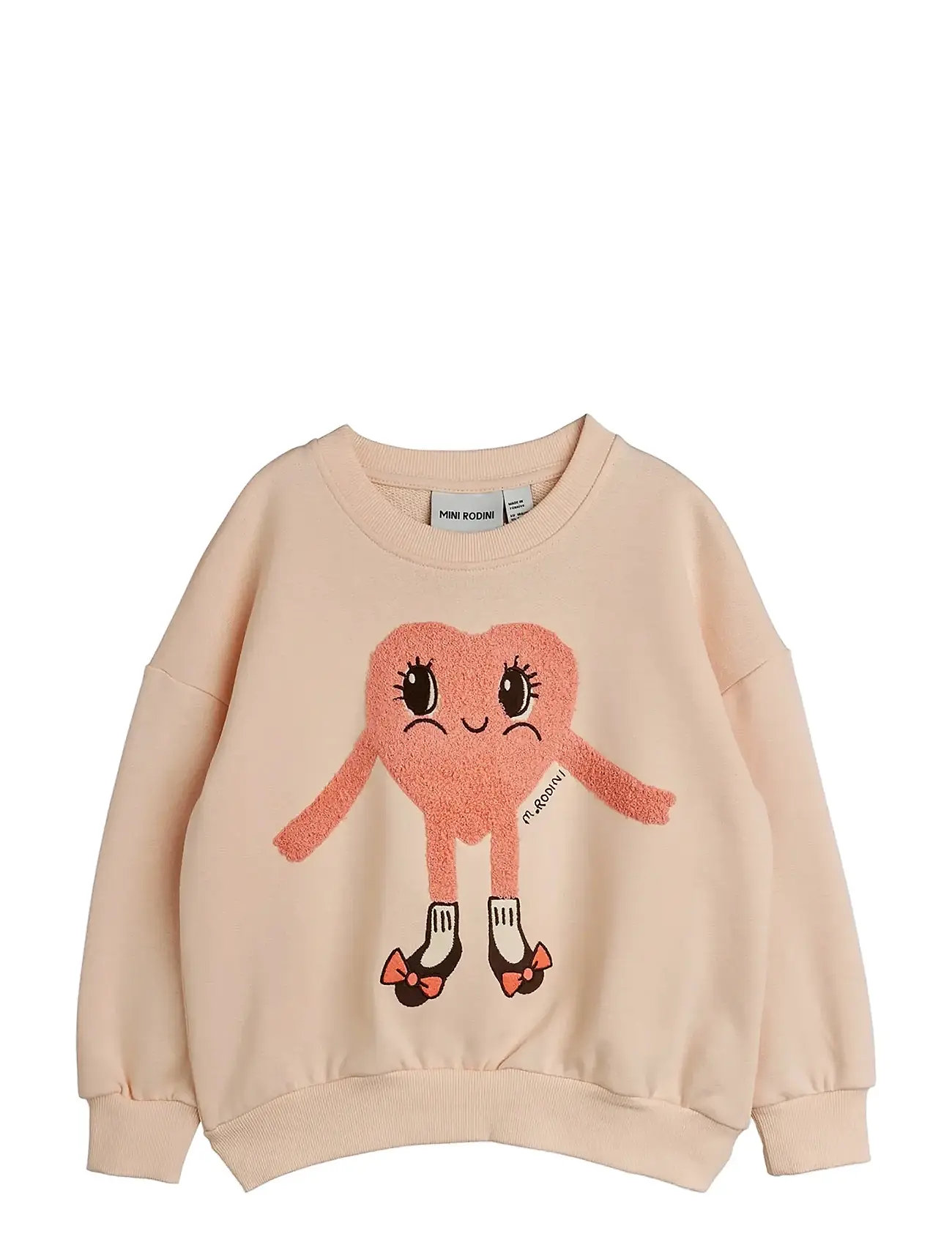 Mini Rodini Heart In Sko Chenille Sweatshirt, 116/122, Pink, Sweatshirts & Hættetrøjer > Sweatshirts, Børn