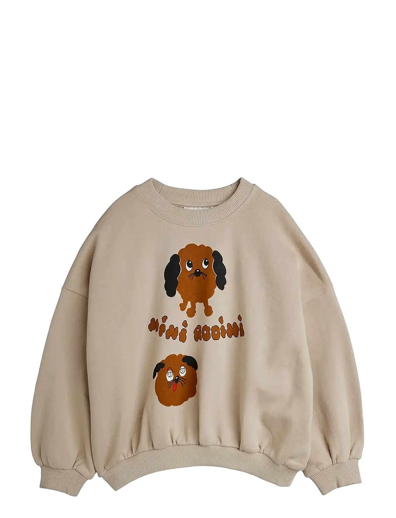Mini Rodini Doggies Sp Sweatshirt, 104/110, Beige, Sweatshirts & Hættetrøjer > Sweatshirts, Børn