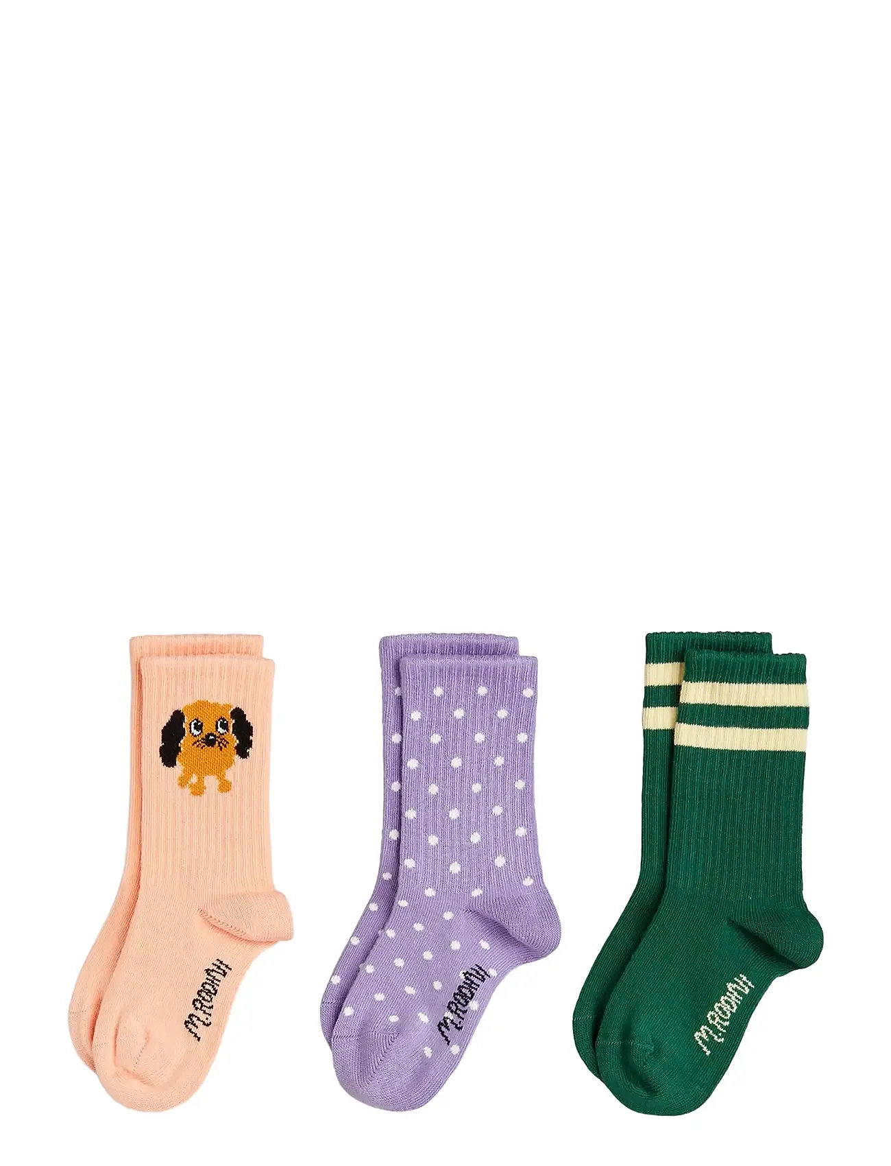 Mini Rodini Doggie 3-Pack Socks, 36/39, Pink, Sokker & Strømpebukser > Sokker, Børn