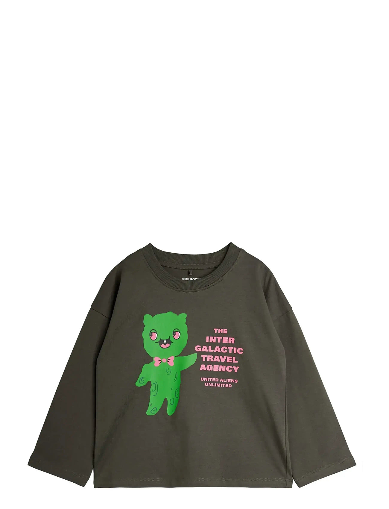 Mini Rodini Alien Travel Agency Sp Ls Tee, 140/146, Grey, T-Shirts > Langærmede T-shirts, Børn