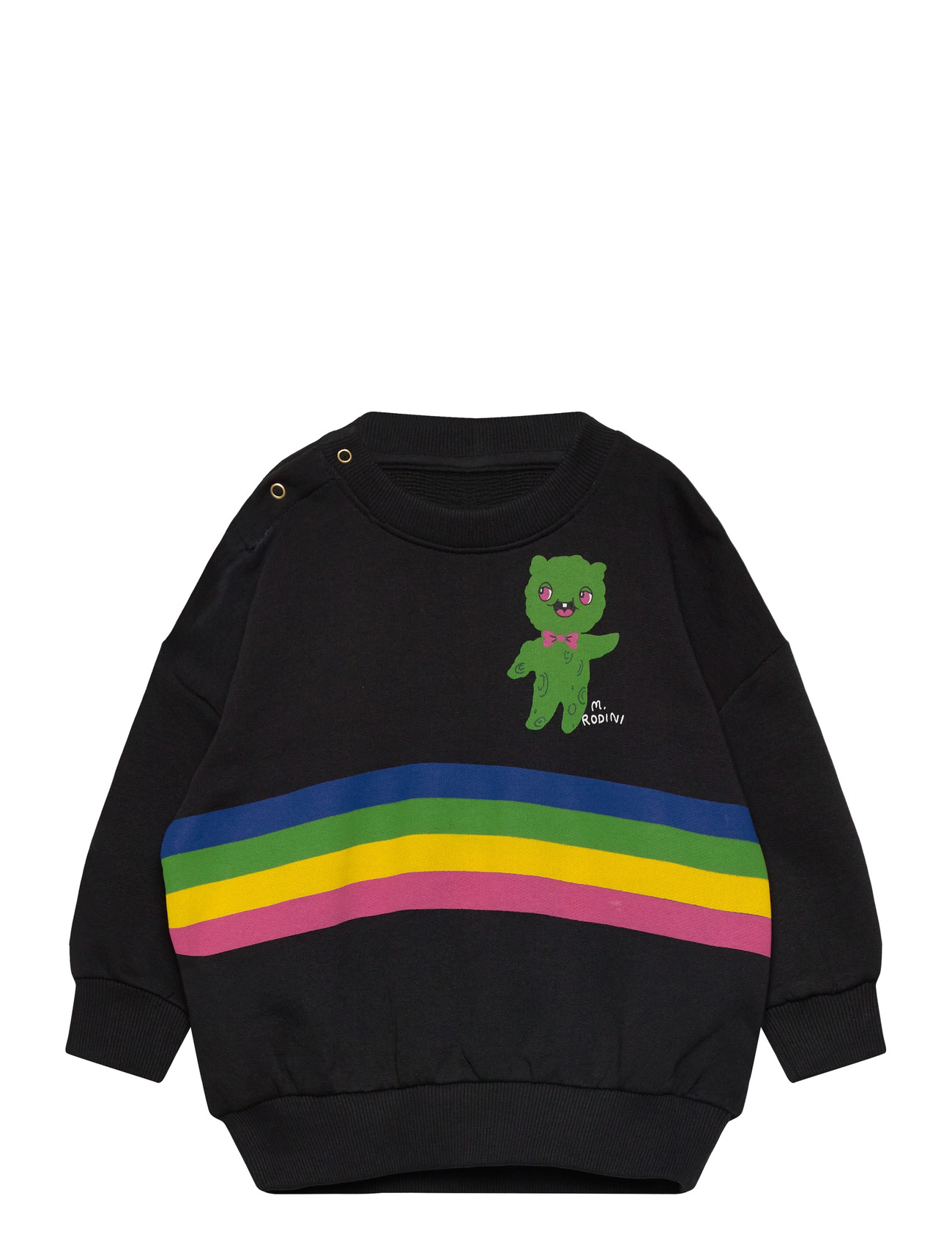 Mini Rodini Alien Stripe Sp Sweatshirt, 116/122, Black, Sweatshirts & Hættetrøjer > Sweatshirts, Børn
