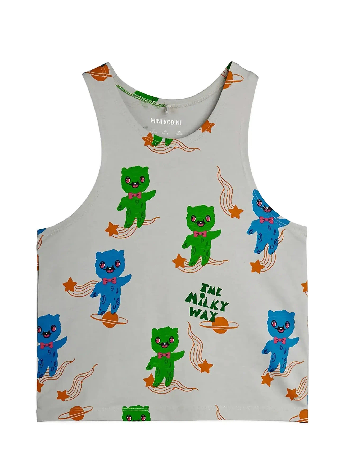 Mini Rodini Aliens Aop Tank Top, 80/86, Grey, T-Shirts > Uden Ærmer, Børn