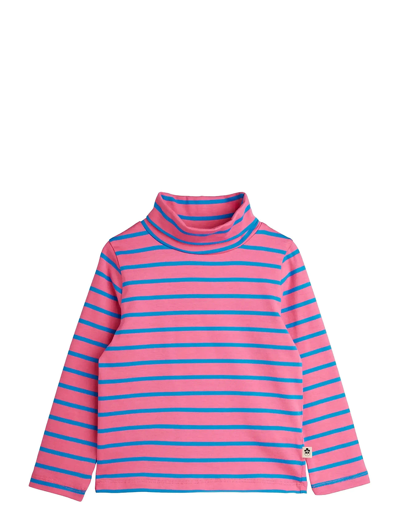 Mini Rodini Stripe Yd Turteneck, 116/122, Pink, T-Shirts > Rullekrave, Børn
