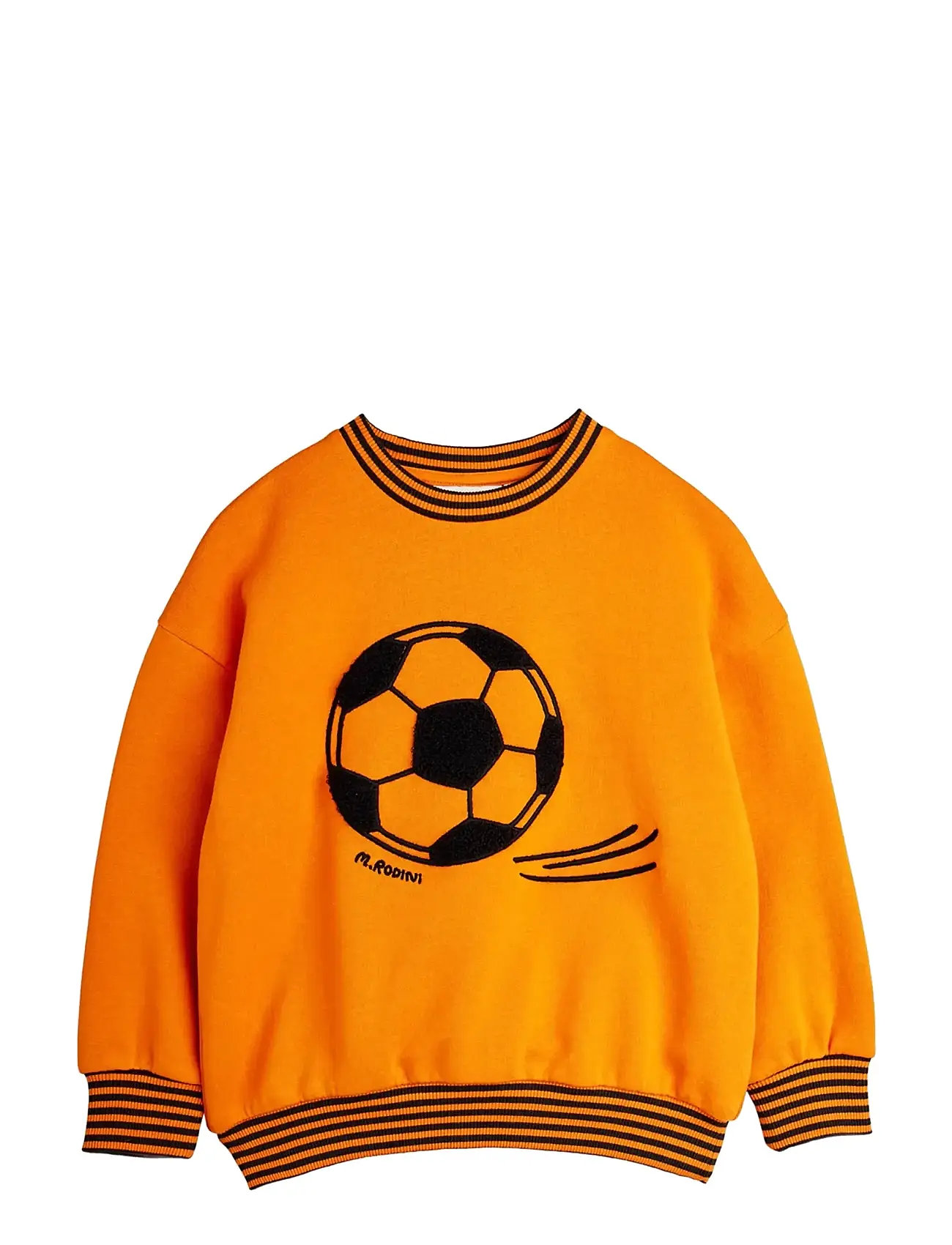 Mini Rodini Football Chenille Sweatshirt, 104/110, Orange, Sweatshirts & Hættetrøjer > Sweatshirts, Børn