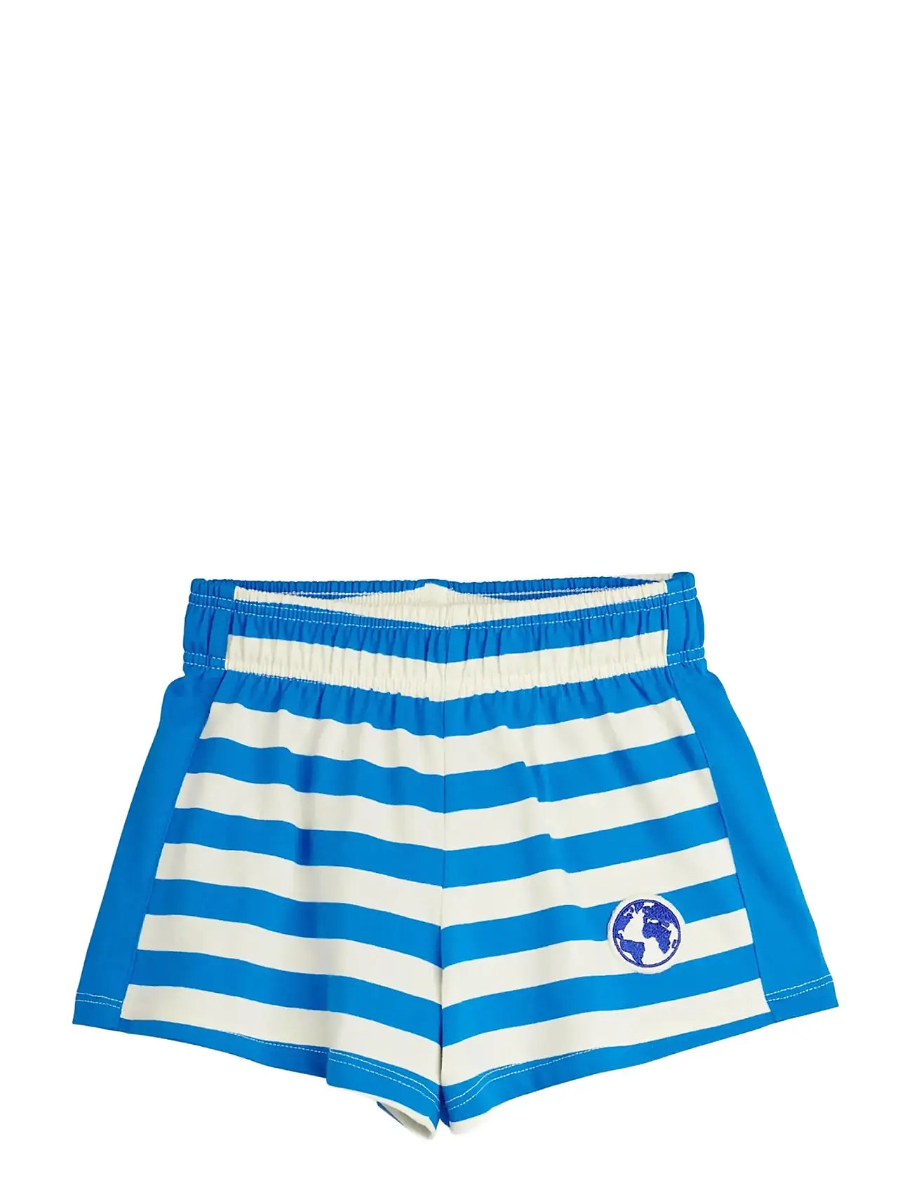 Mini Rodini Earth Yd Stripe Shorts, 128/134, Blue, Shorts > Svedeshorts, Børn
