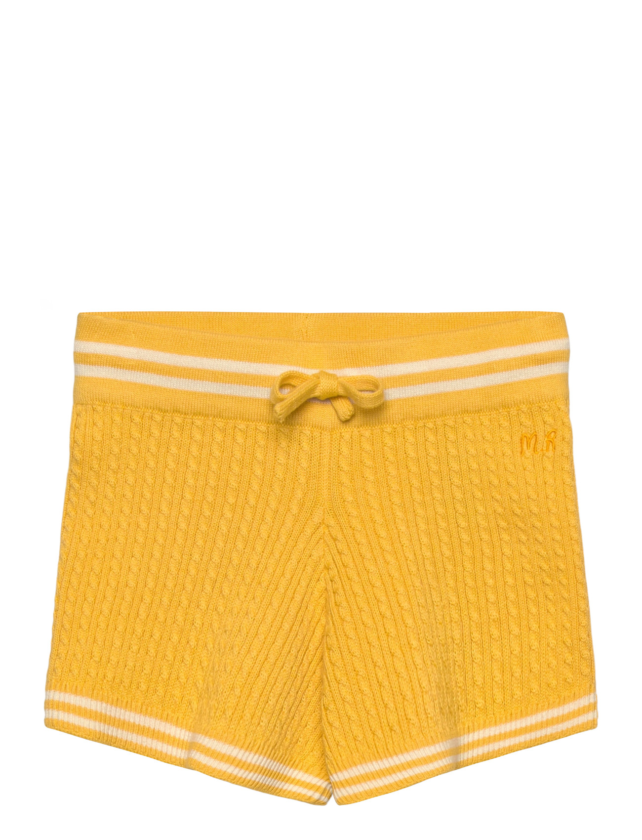 Mini Rodini Cable Knit Shorts, 104/110, Yellow, Shorts > Svedeshorts, Børn