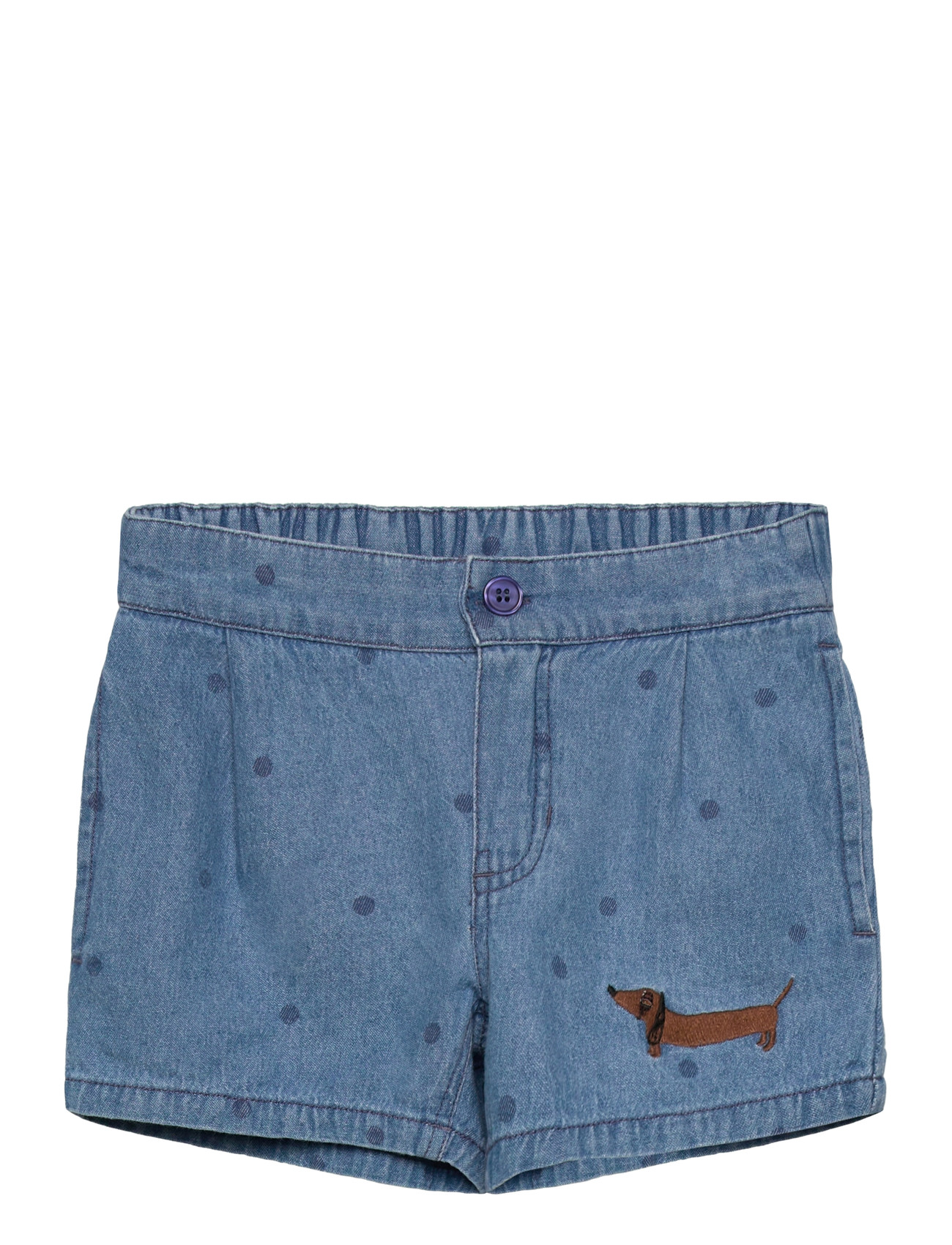 Mini Rodini Lw Denim Dots Aop Shorts 2, 104/110, Blue, Underdele > Shorts, Børn