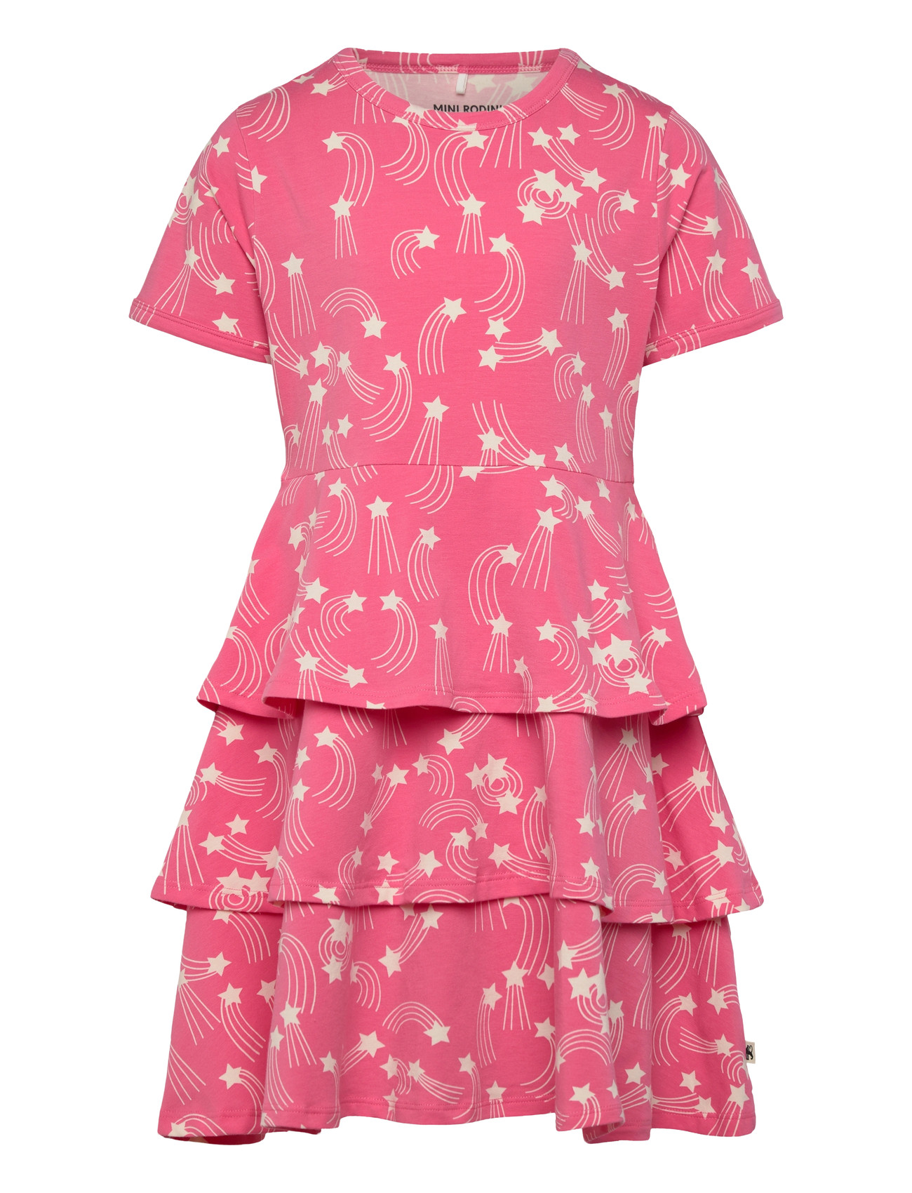 Mini Rodini Starfall Aop Ss Dress, 92/98, Pink, Fritidskjoler > Kortærmede Fritidskjoler, Børn