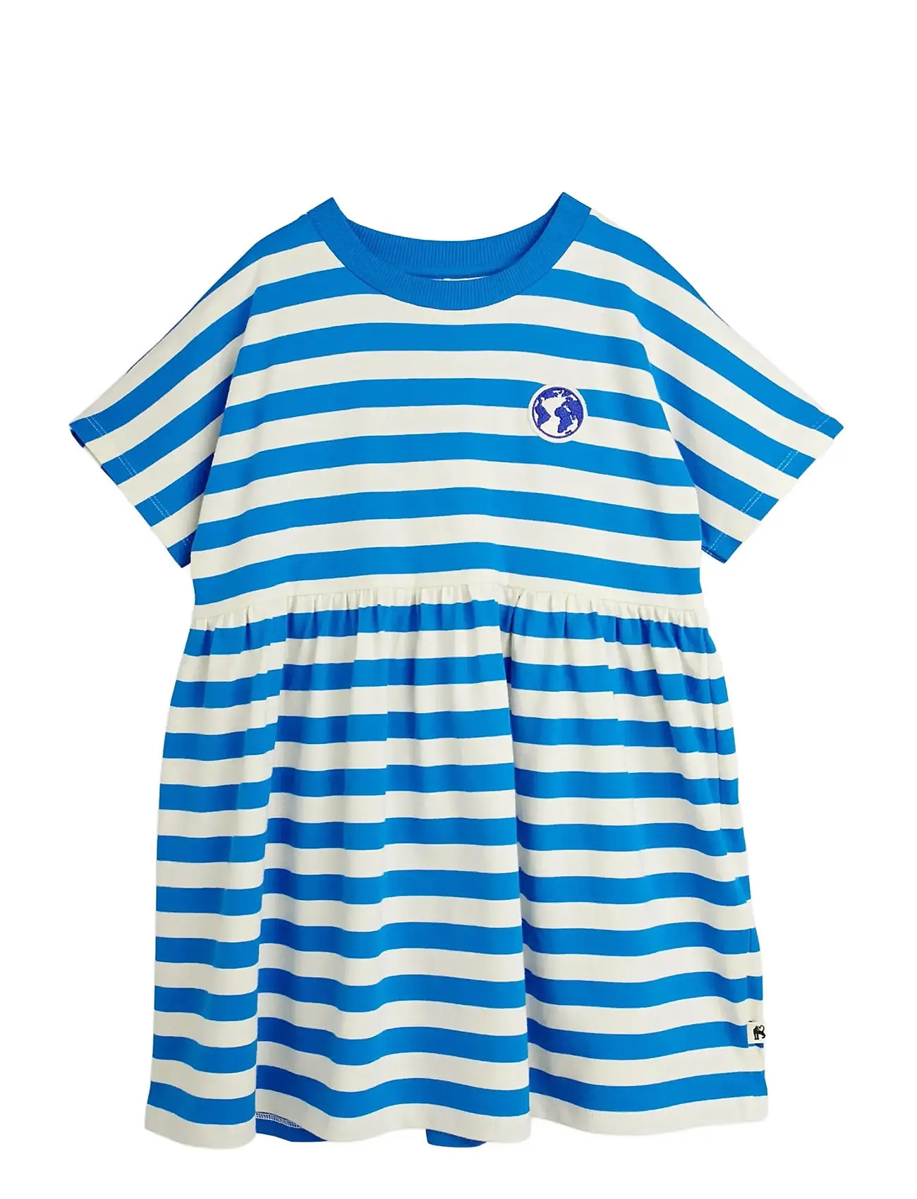 Mini Rodini Earth Yd Stripe Ss Dress, 80/86, Blue, Babykjoler > Kortærmede Babykjoler, Børn