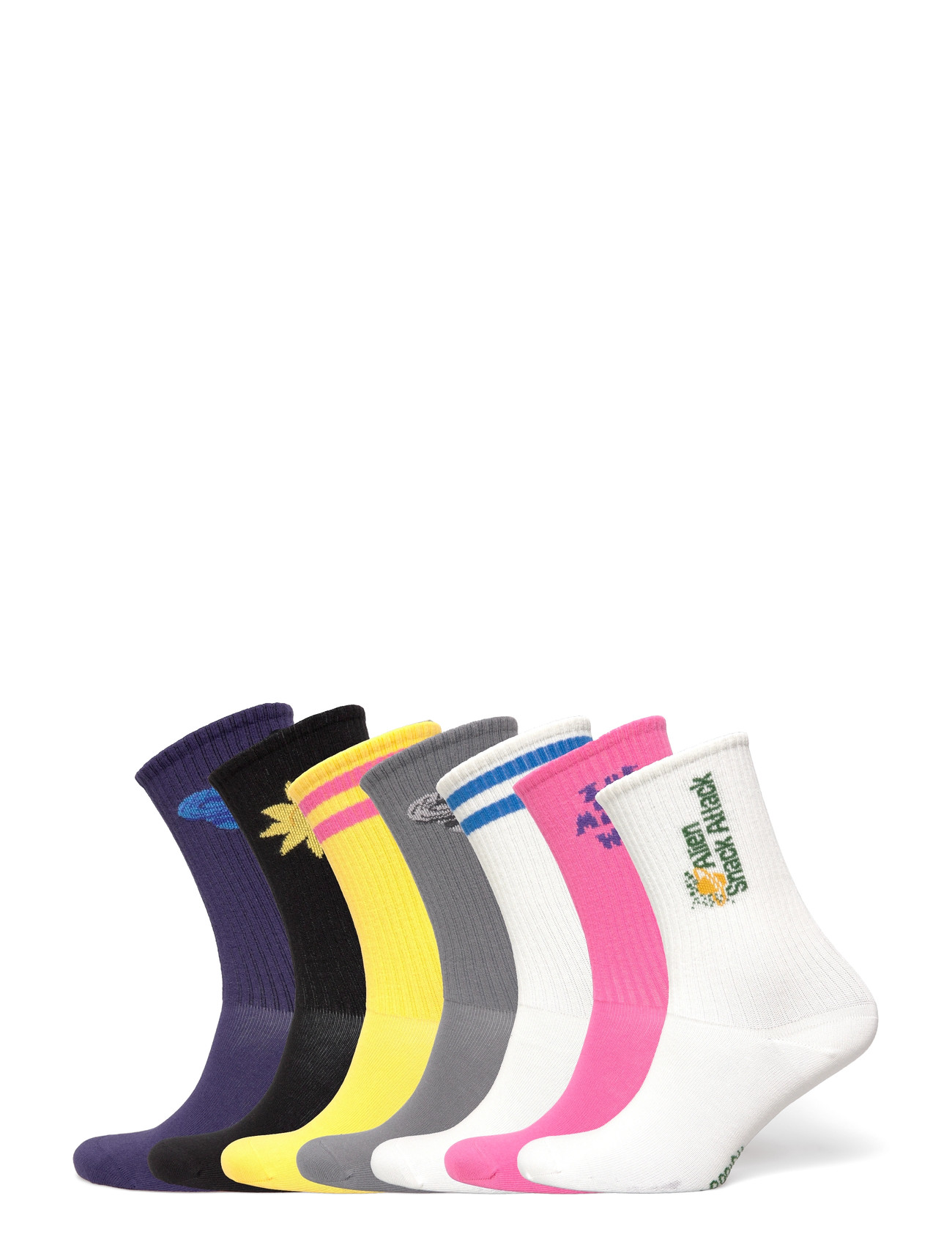Mini Rodini Alien 7-Pack Socks, 24/27, Multi/patterned, Sokker & Strømpebukser > Sokker, Børn