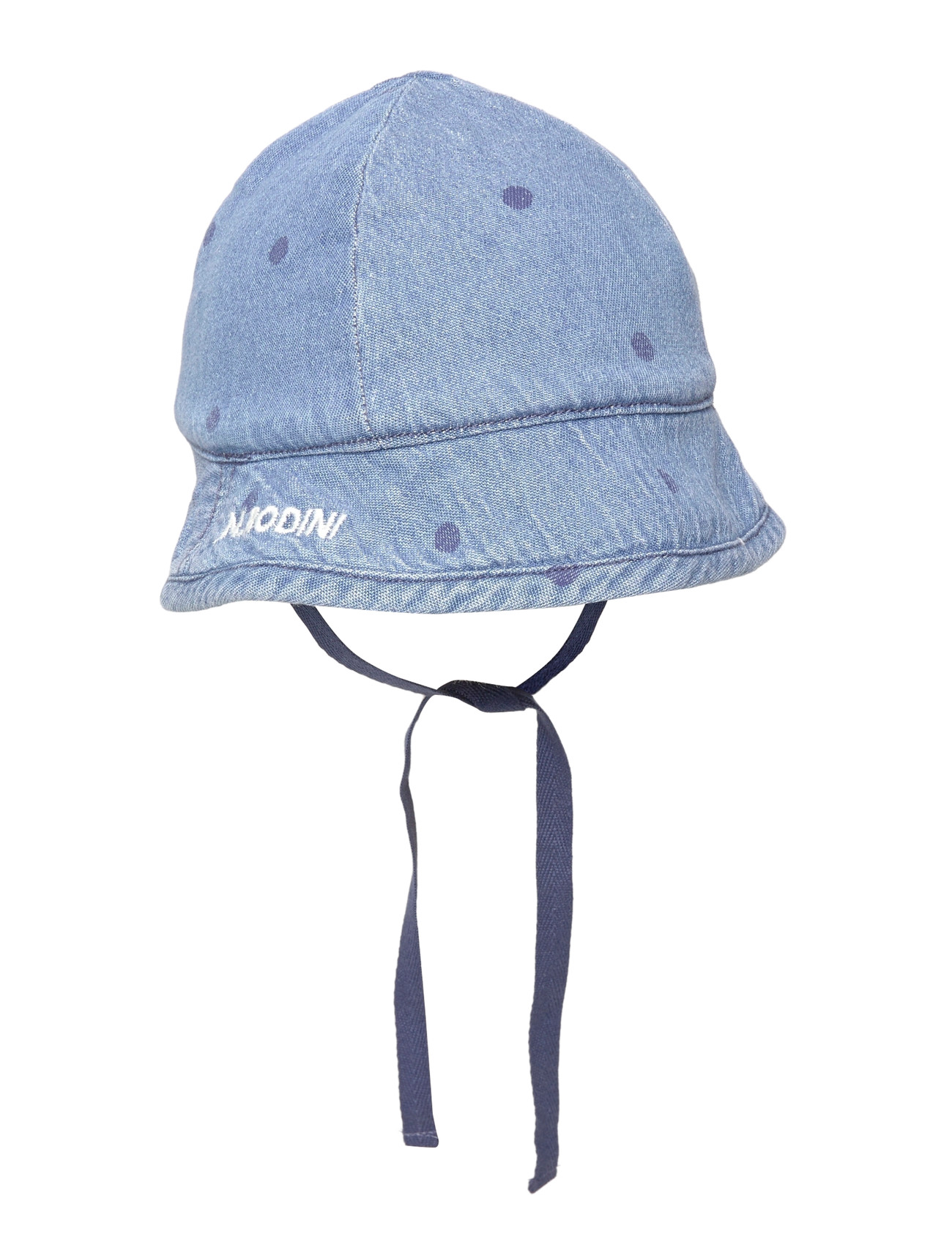 Mini Rodini Lw Denim Dots Aop Sun Hat, 40/42, Blue, Tilbehør > Solhatte, Børn