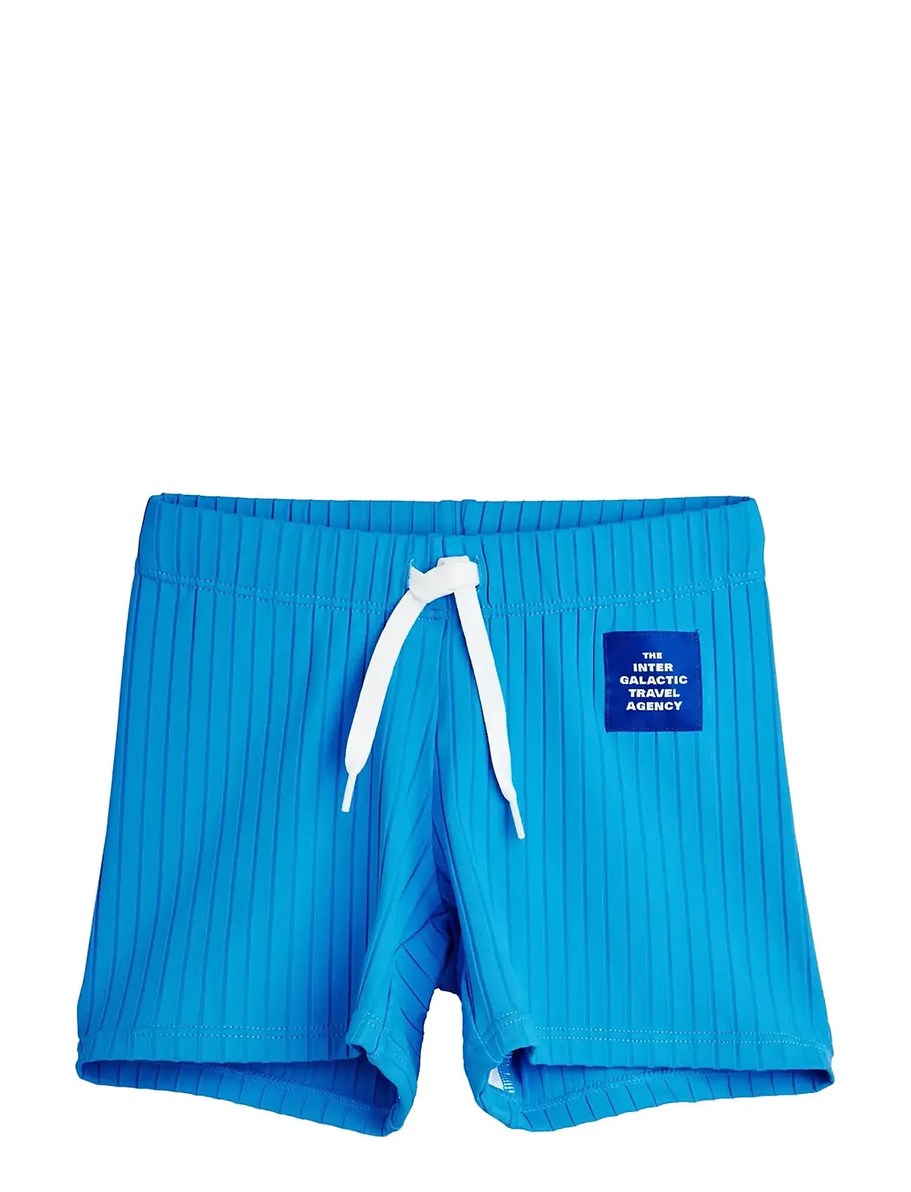 Mini Rodini Travel Agency Patch Swim Pants, 140/146, Blue, Badetøj > Badeshorts, Børn