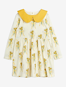 Winterflowers aop ls dress - long-sleeved casual dresses - yellow
