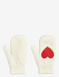 Heart knitted mittens - mittens - offwhite