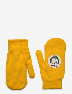 Polar bear knitted mittens - mittens - yellow