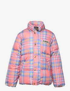 Check puffer jacket - gewatteerde jassen - pink