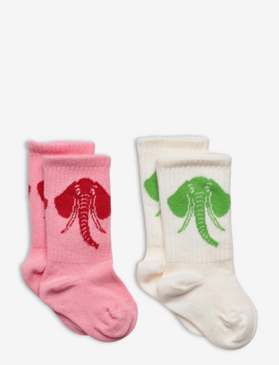 Elephant socks 2-pack - sukat & alusvaatteet - pink