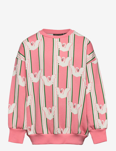 Swan aop sweatshirt - sweatshirts - pink