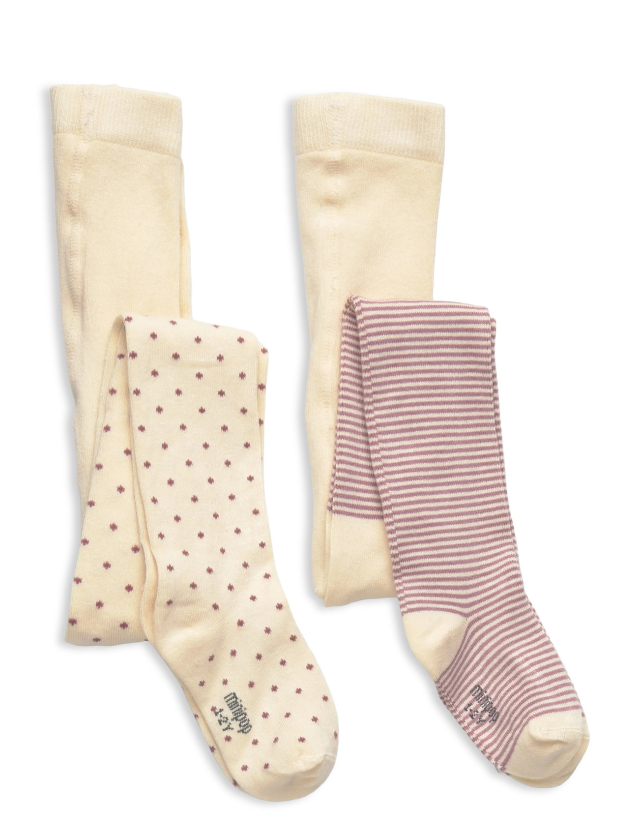 MINIPOP Minipop Bamboo Strumpfhose 2 Pack Cream - 1-2 - Kinder