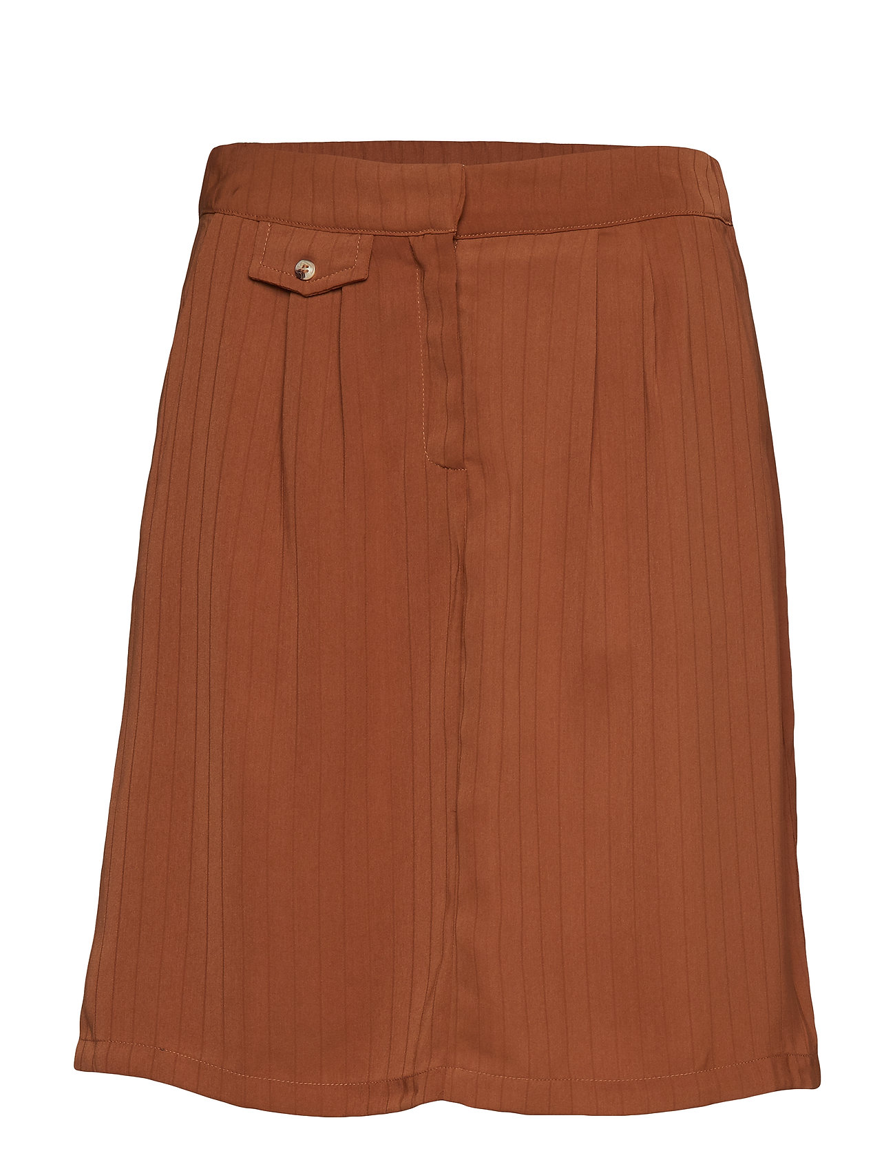 Minus Lelina Skirt Knälång Kjol Brun [Color: TOBACCO ][Sex: Women ][Sizes: 36,38 ]