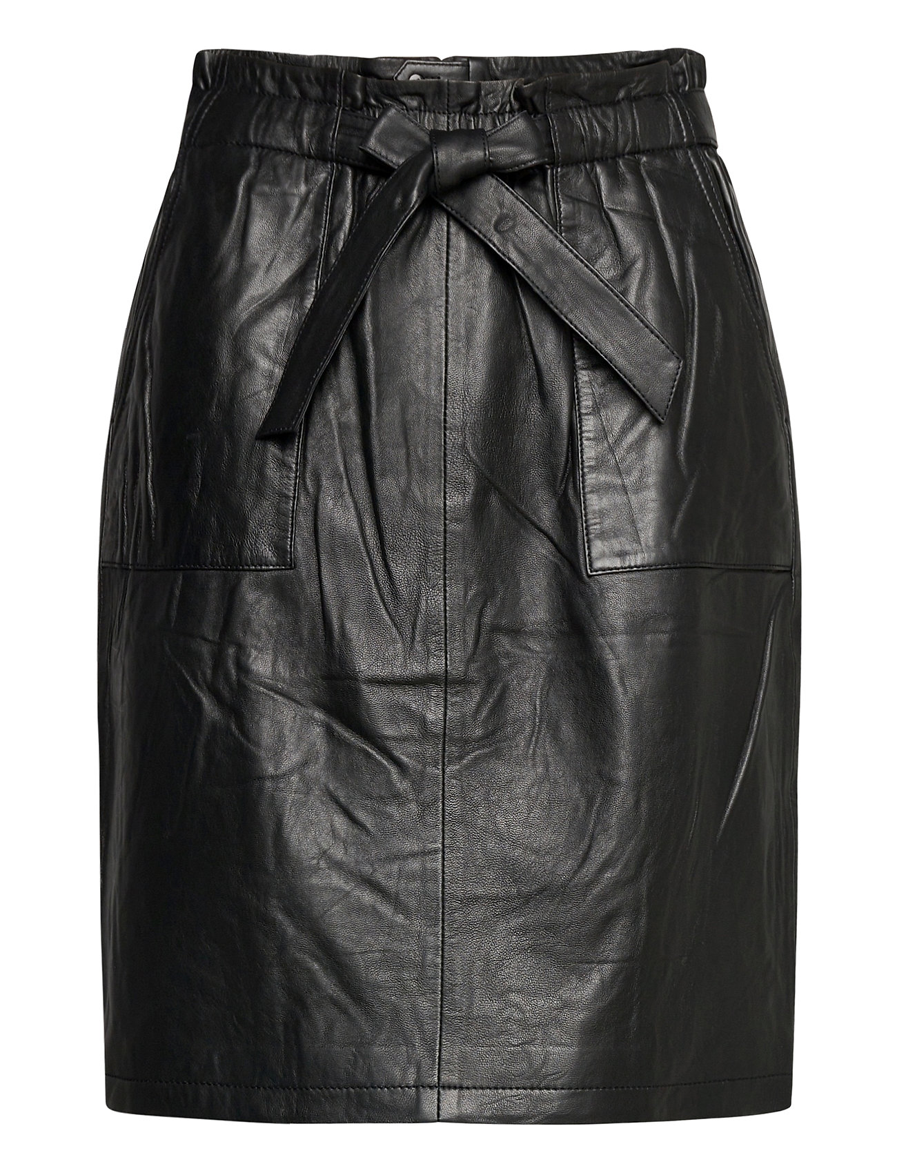 Sort Leather Skirt Knælang Nederdel Minus midi nederdele for dame - Pashion.dk