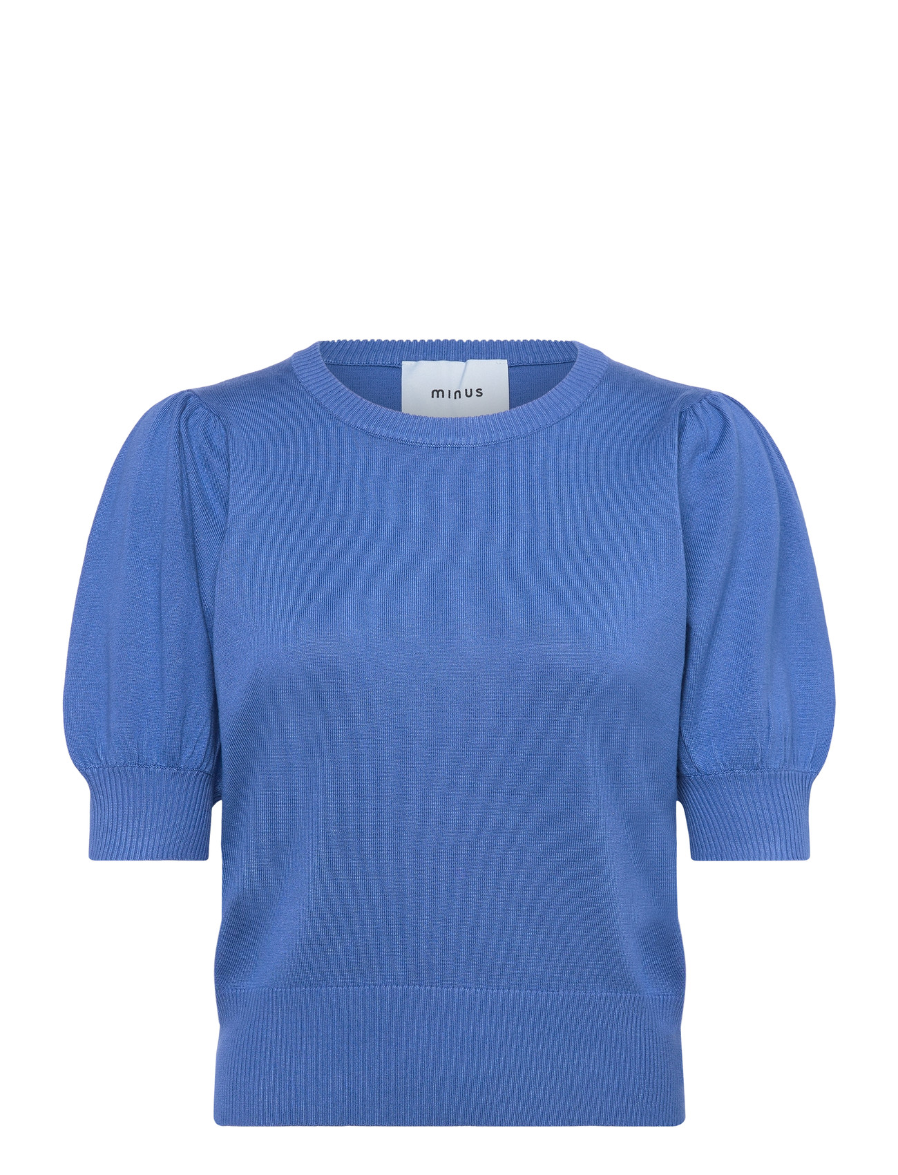 Minus Liva Strik T-Shirt, S, Blue, Strik > Trøjer, Dame