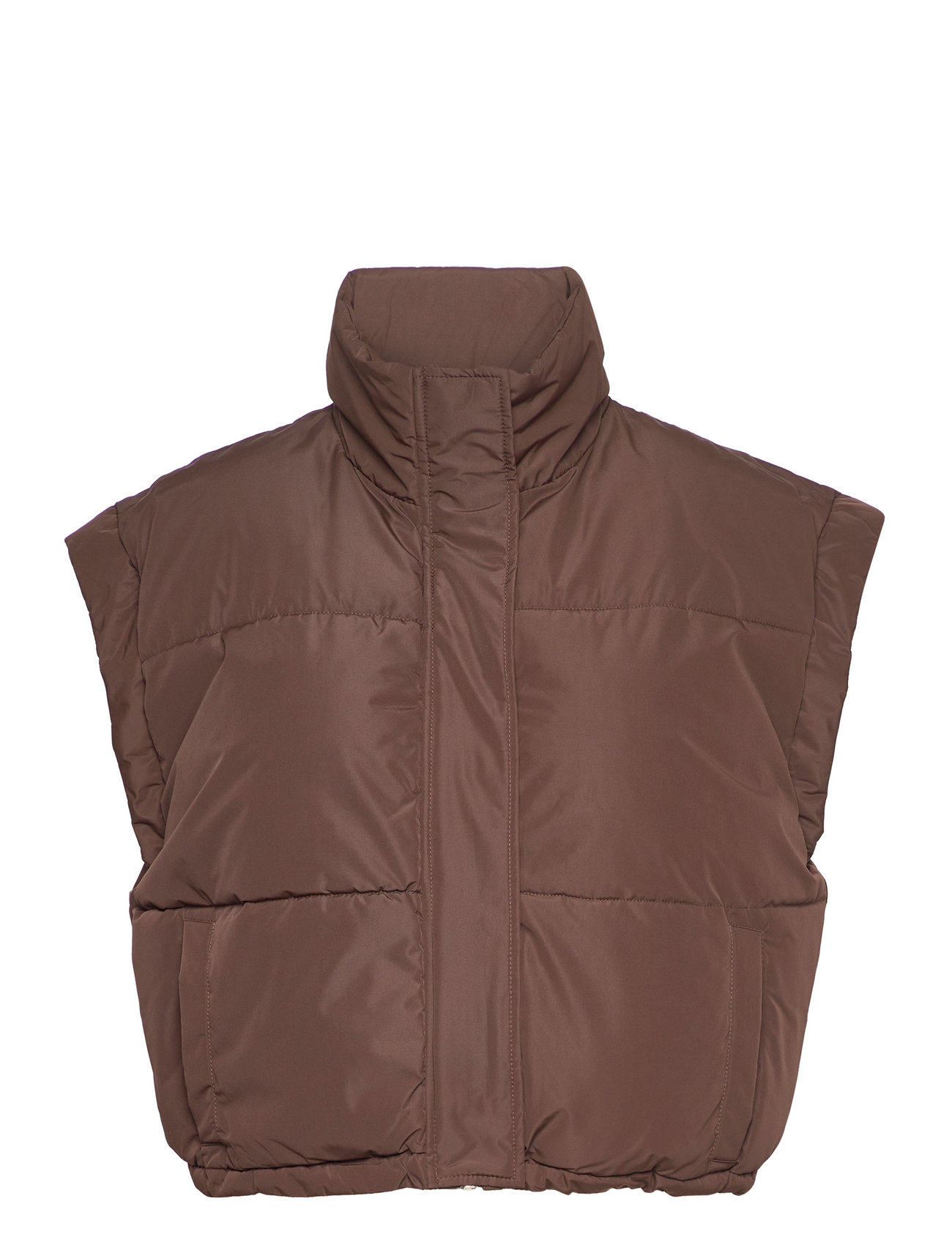 Alexis Short Puffer Vest 3 Brown Minus