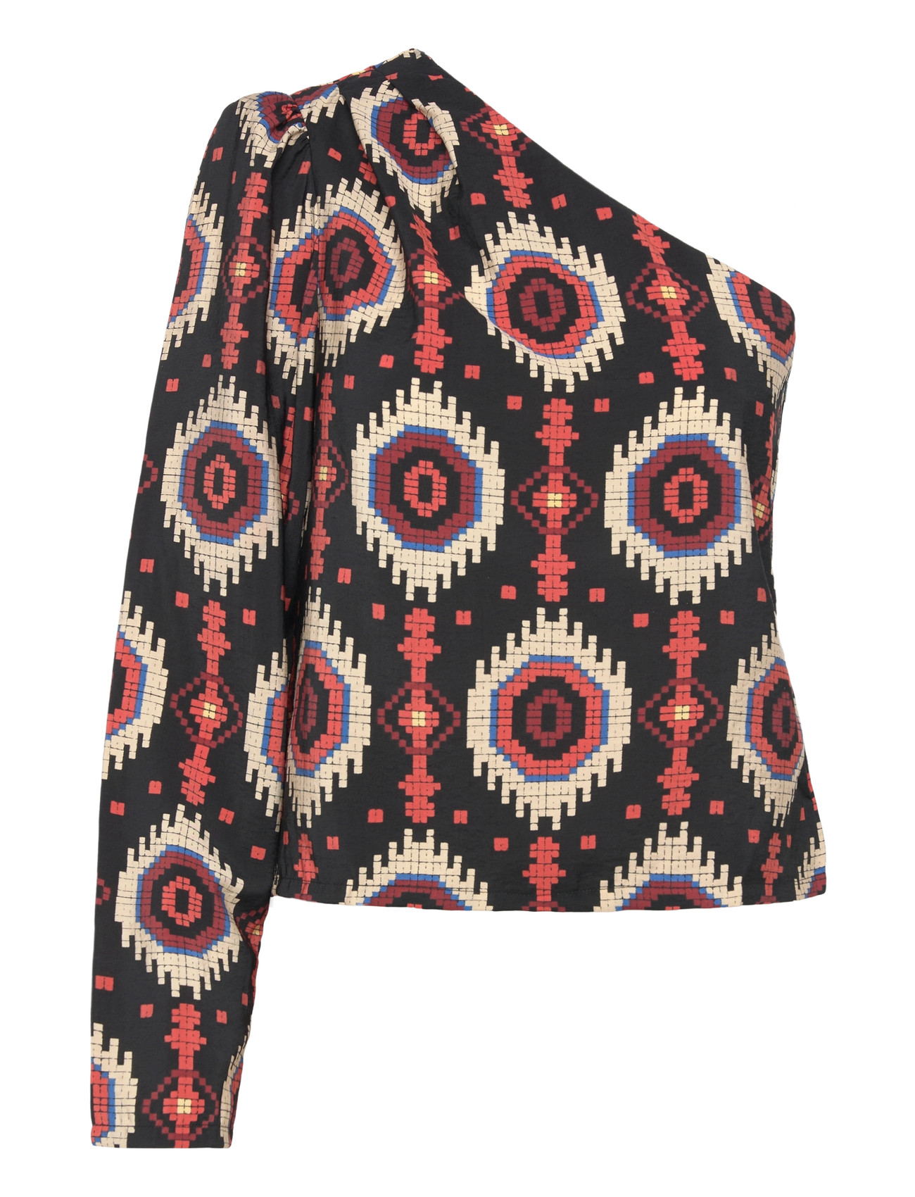 Minus Mscora One Shoulder Blouse, 40, Multi/patterned, Bluser > Langærmede, Dame