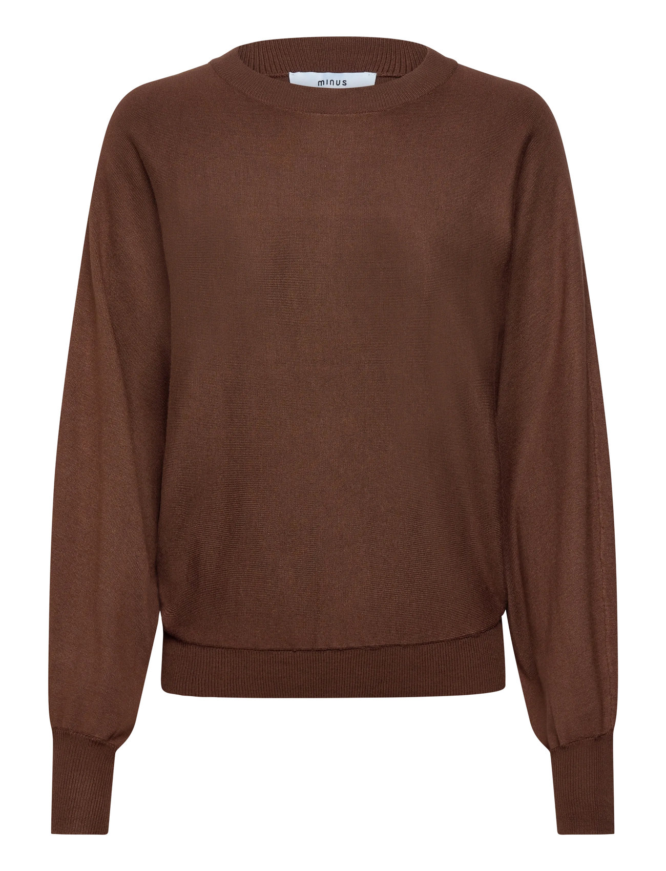Minus Msdana Bat Sleeve Knit Pullover, L, Brown, Strik > Trøjer, Dame